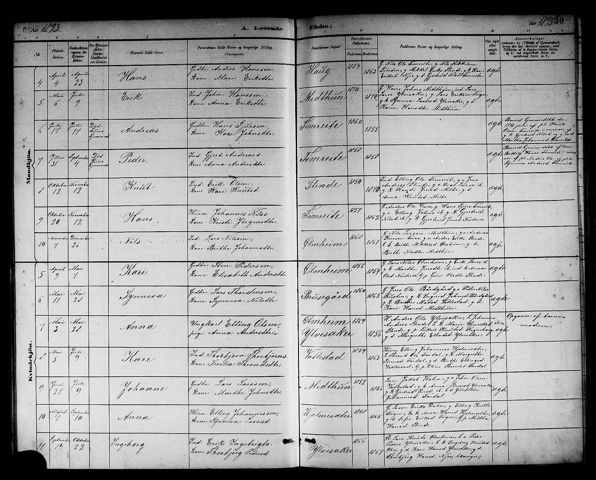 Sogndal sokneprestembete, AV/SAB-A-81301/H/Hab/Habc/L0002: Parish register (copy) no. C 2, 1884-1910, p. 30