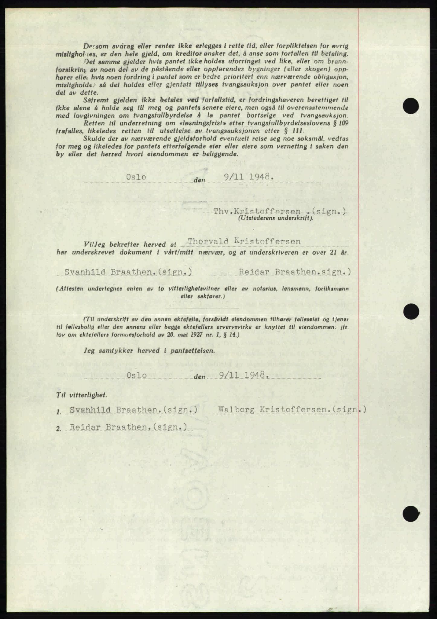 Follo sorenskriveri, SAO/A-10274/G/Ga/Gaa/L0085: Mortgage book no. I 85, 1948-1948, Diary no: : 4281/1948