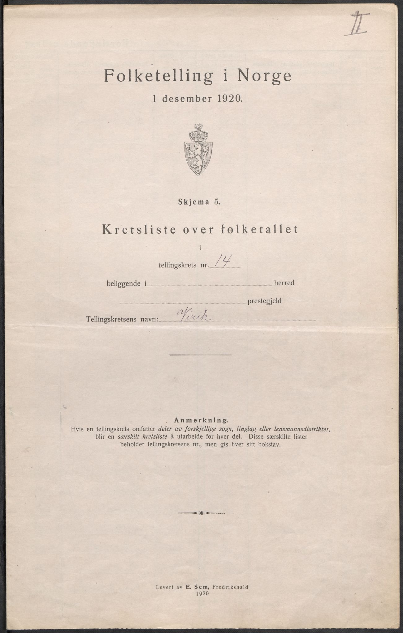 SAKO, 1920 census for Sandeherred, 1920, p. 65