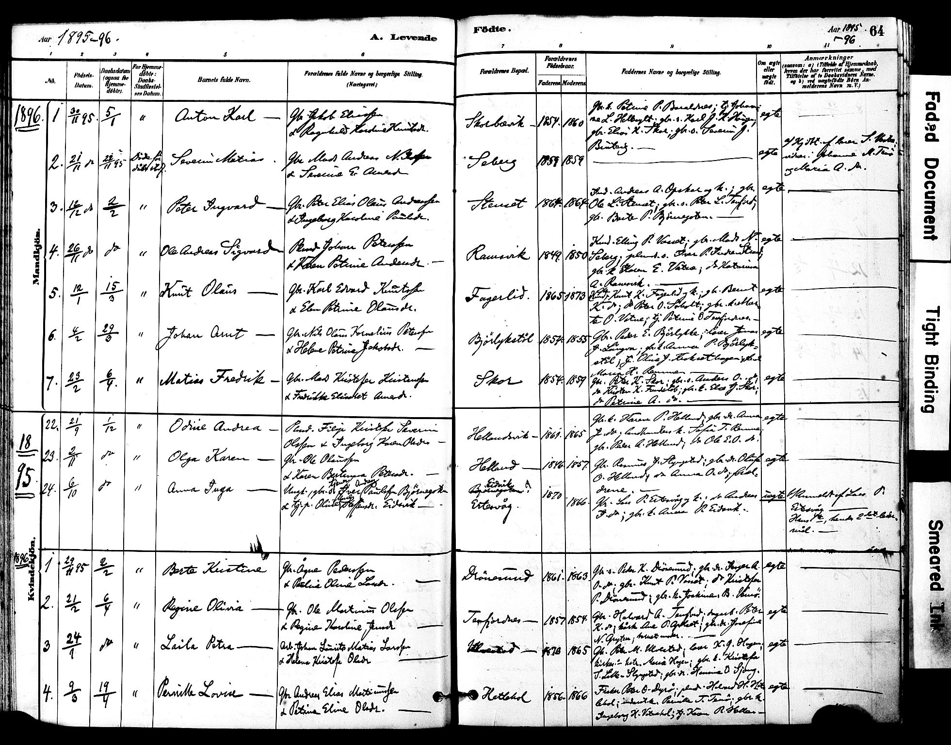Ministerialprotokoller, klokkerbøker og fødselsregistre - Møre og Romsdal, SAT/A-1454/525/L0374: Parish register (official) no. 525A04, 1880-1899, p. 64