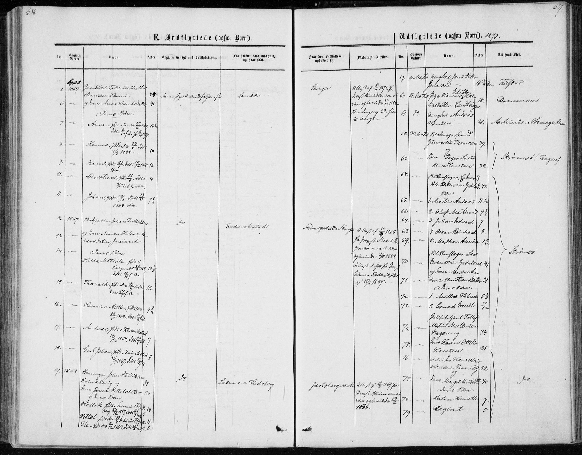 Skoger kirkebøker, AV/SAKO-A-59/F/Fa/L0004: Parish register (official) no. I 4, 1862-1872, p. 686-687