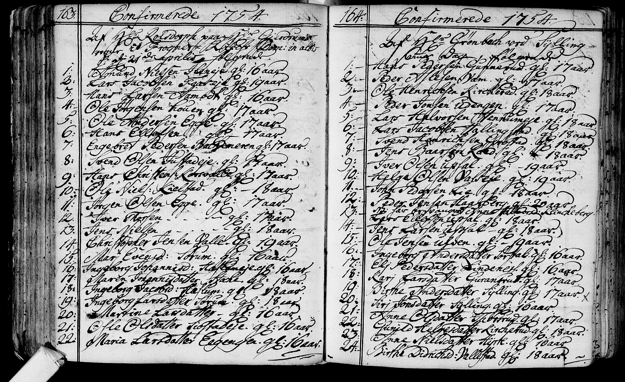 Lier kirkebøker, AV/SAKO-A-230/F/Fa/L0004: Parish register (official) no. I 4, 1749-1764, p. 163-164