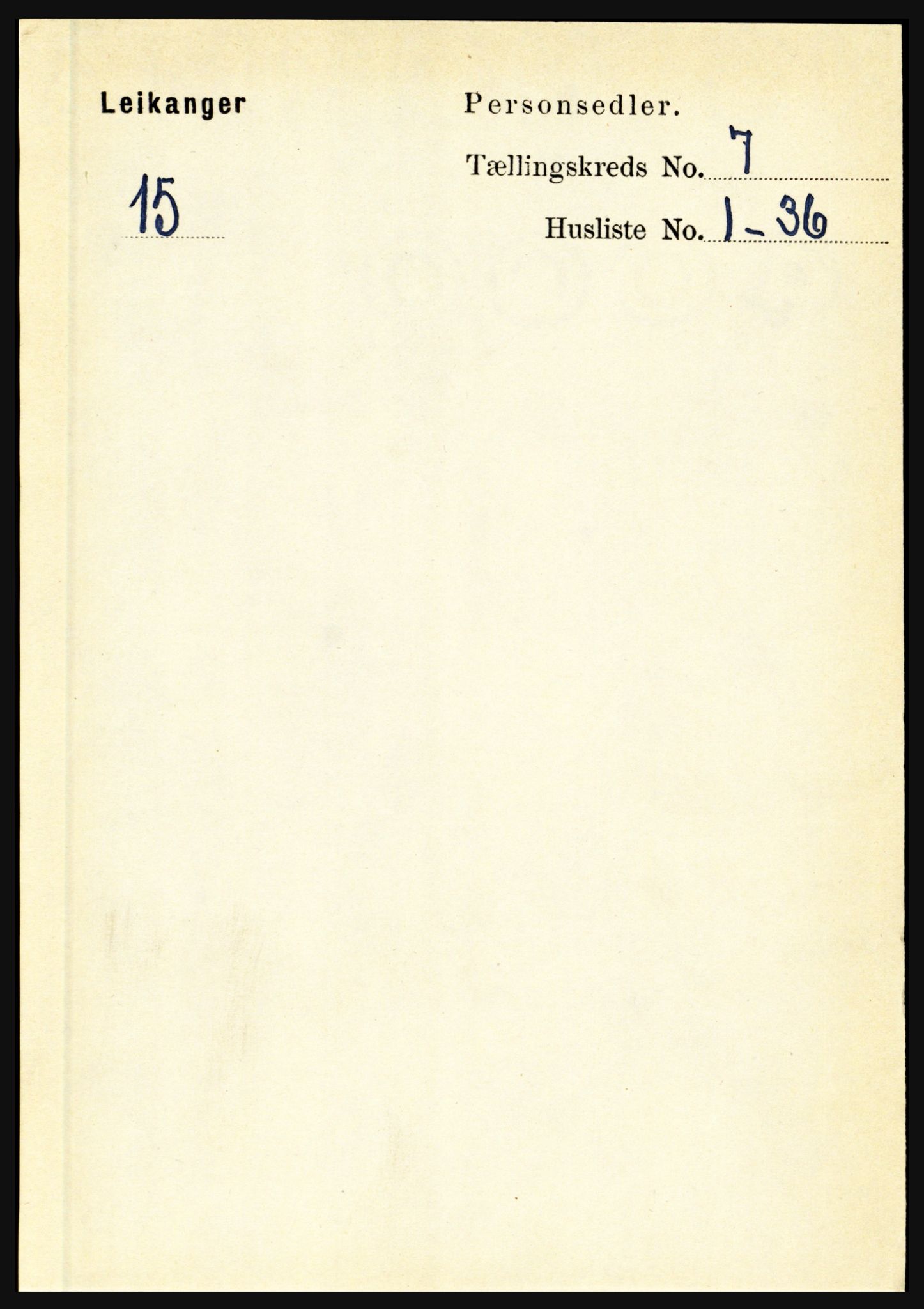 RA, 1891 census for 1419 Leikanger, 1891, p. 1341