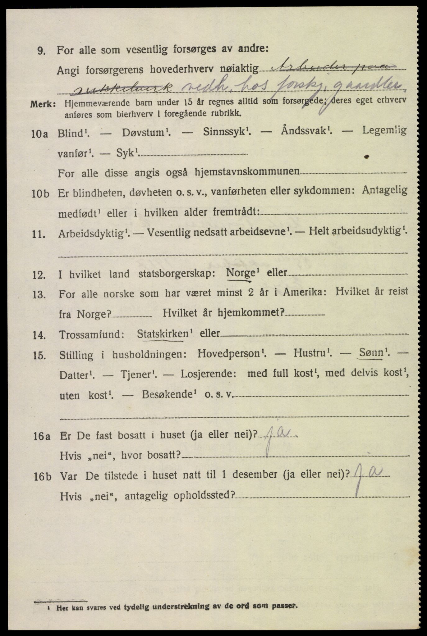 SAK, 1920 census for Evje, 1920, p. 2227