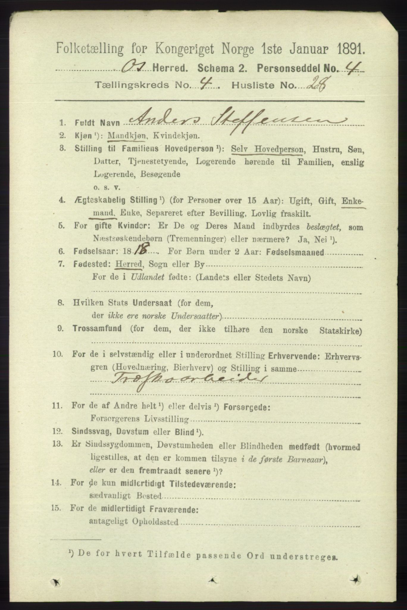 RA, 1891 census for 1243 Os, 1891, p. 1072