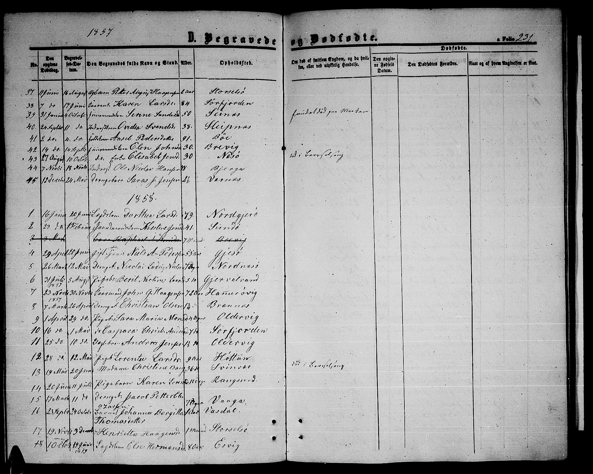 Ministerialprotokoller, klokkerbøker og fødselsregistre - Nordland, SAT/A-1459/841/L0619: Parish register (copy) no. 841C03, 1856-1876, p. 231