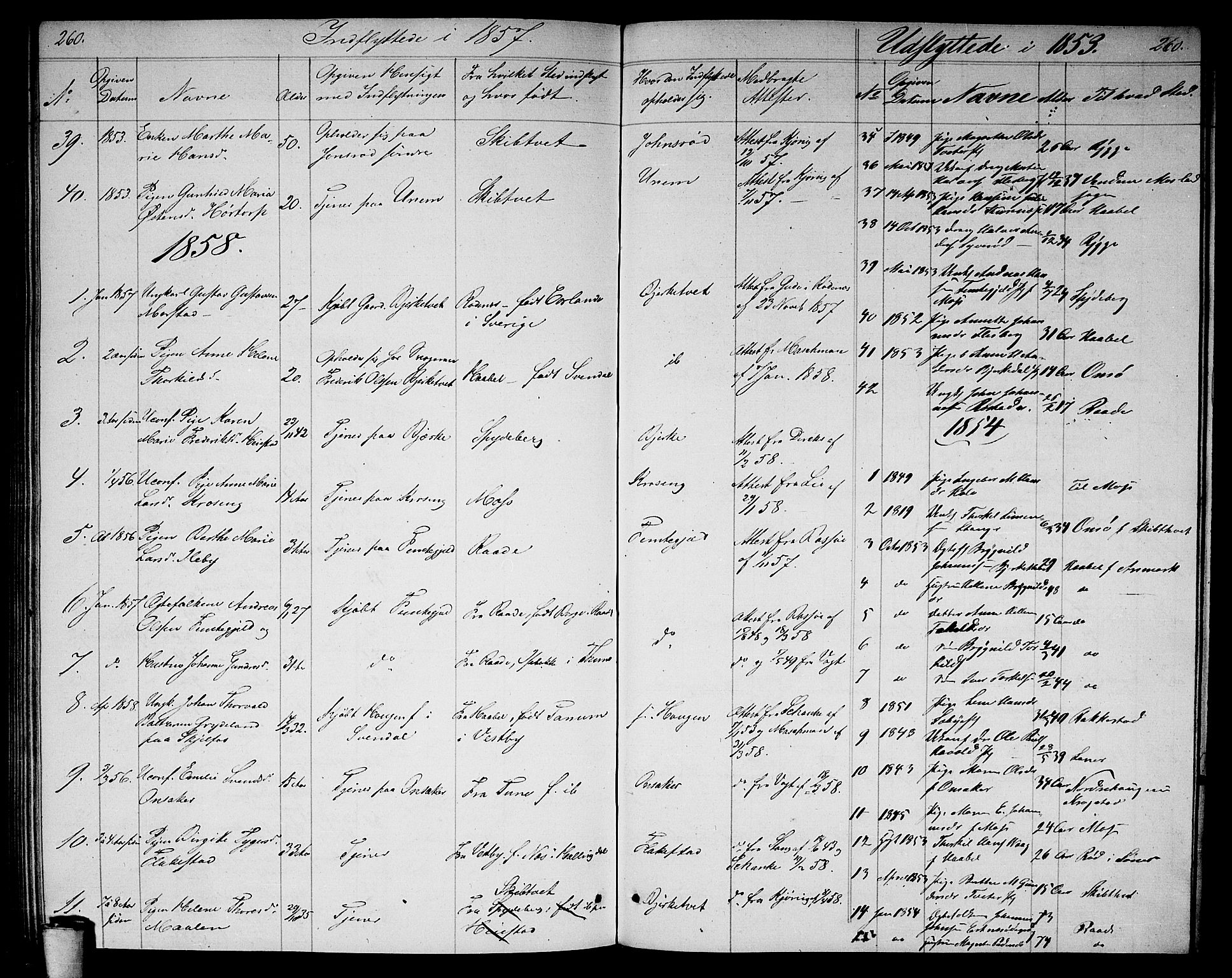 Våler prestekontor Kirkebøker, AV/SAO-A-11083/G/Ga/L0002: Parish register (copy) no. I 2, 1839-1860, p. 260