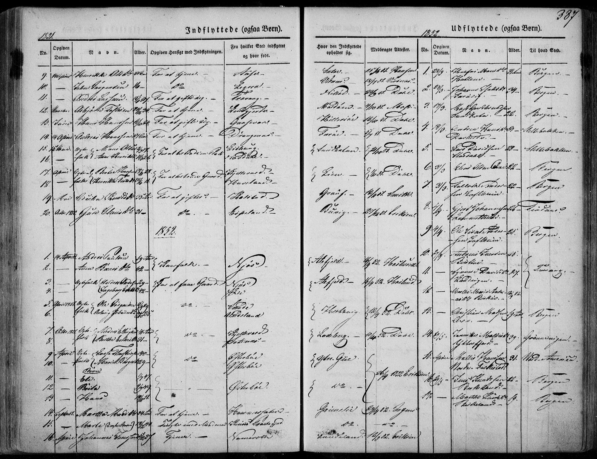 Askvoll sokneprestembete, SAB/A-79501/H/Haa/Haaa/L0011/0002: Parish register (official) no. A 11 II, 1845-1878, p. 387