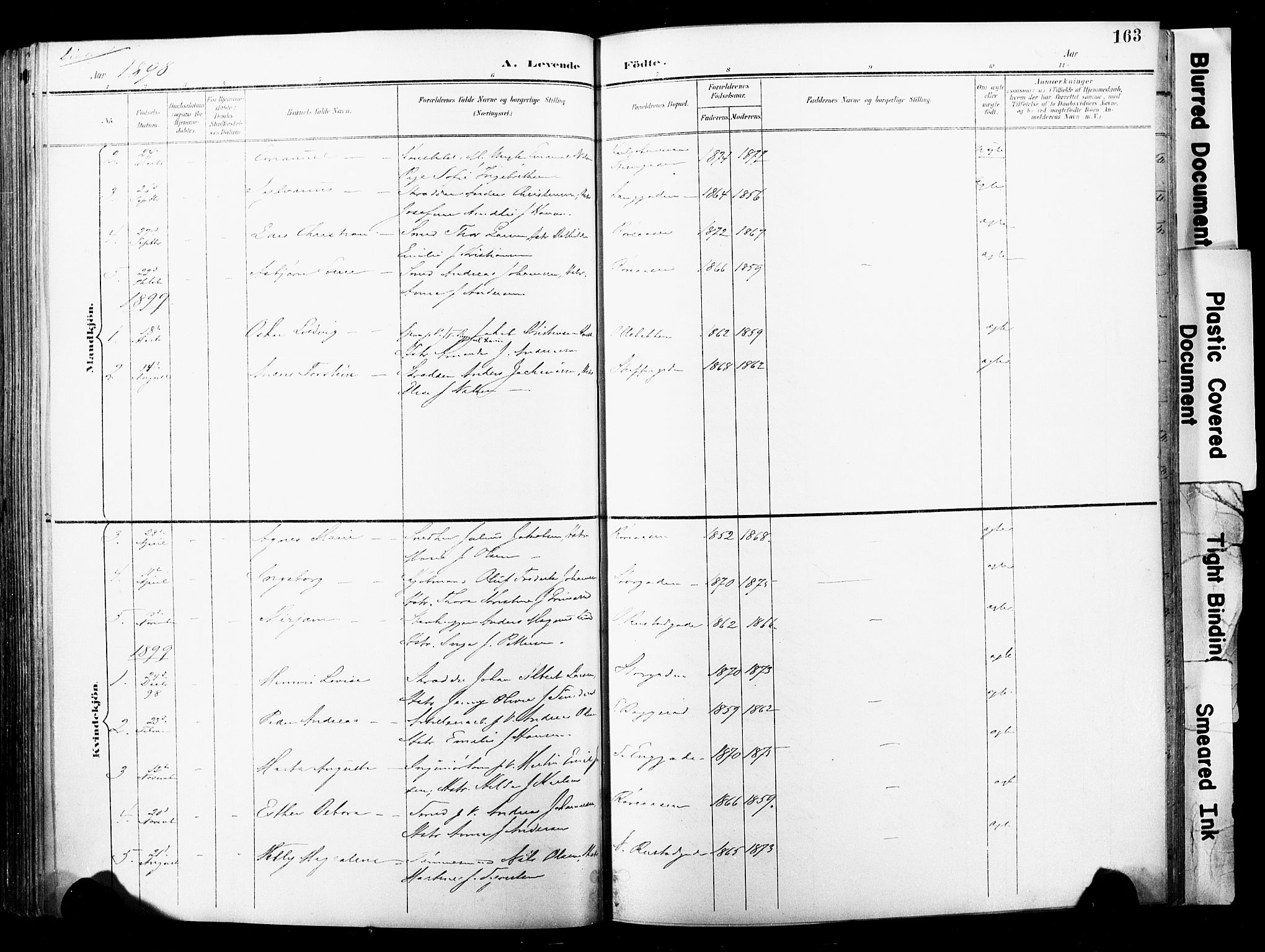 Horten kirkebøker, AV/SAKO-A-348/F/Fa/L0005: Parish register (official) no. 5, 1896-1904, p. 163