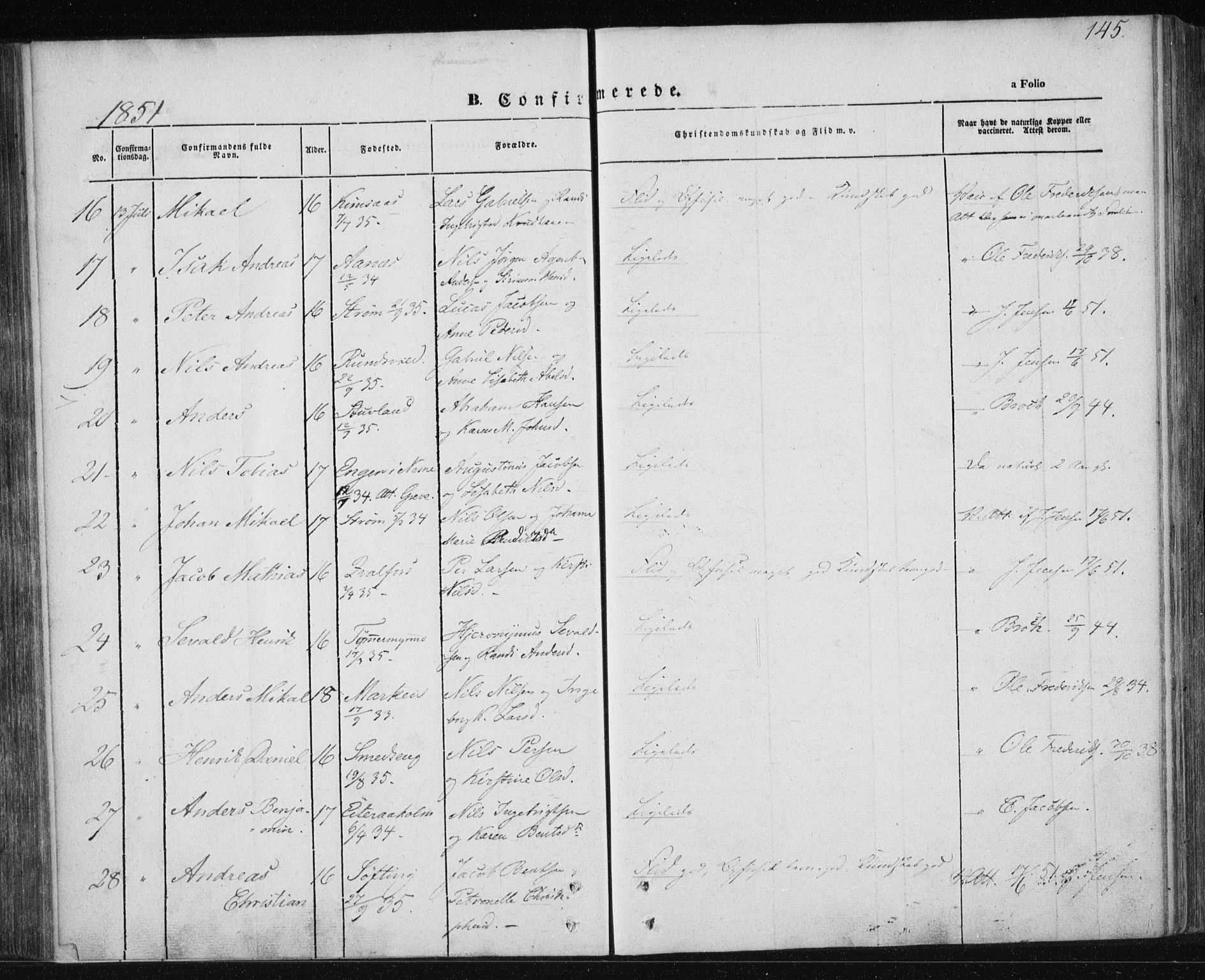 Ministerialprotokoller, klokkerbøker og fødselsregistre - Nordland, AV/SAT-A-1459/820/L0291: Parish register (official) no. 820A12, 1846-1854, p. 145