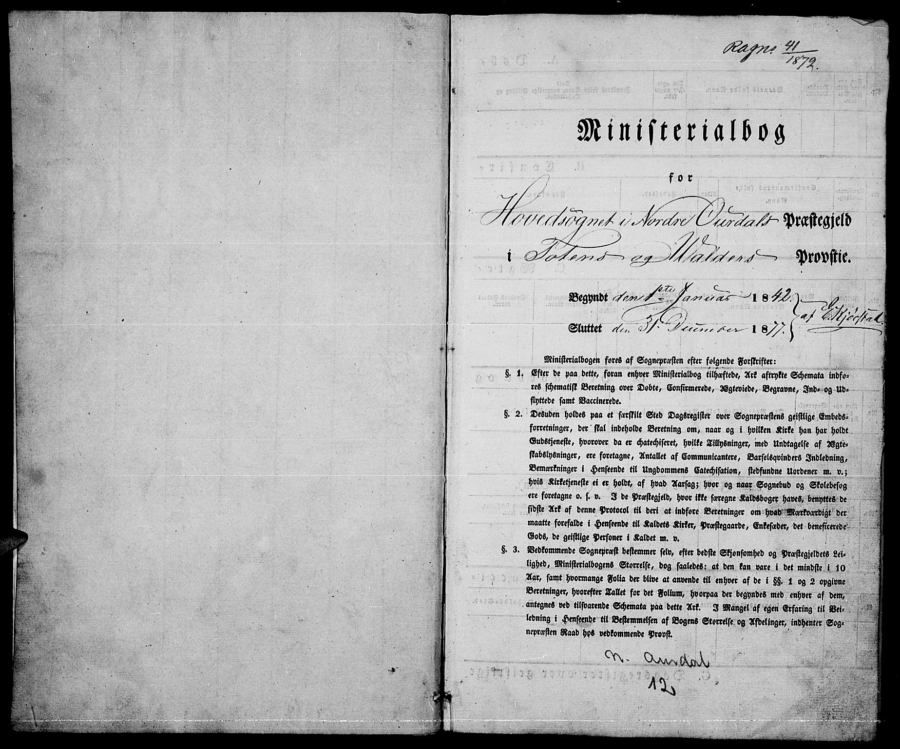 Nord-Aurdal prestekontor, SAH/PREST-132/H/Ha/Hab/L0002: Parish register (copy) no. 2, 1842-1877