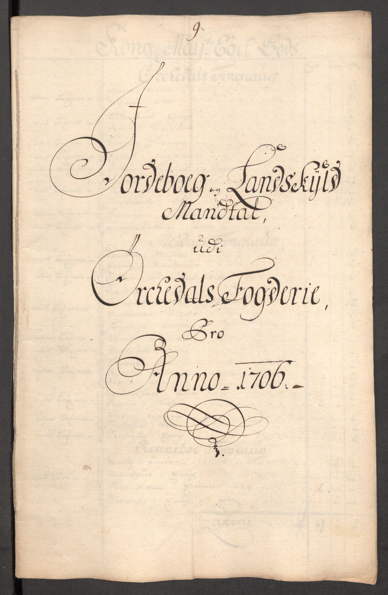 Rentekammeret inntil 1814, Reviderte regnskaper, Fogderegnskap, AV/RA-EA-4092/R60/L3956: Fogderegnskap Orkdal og Gauldal, 1706, p. 124