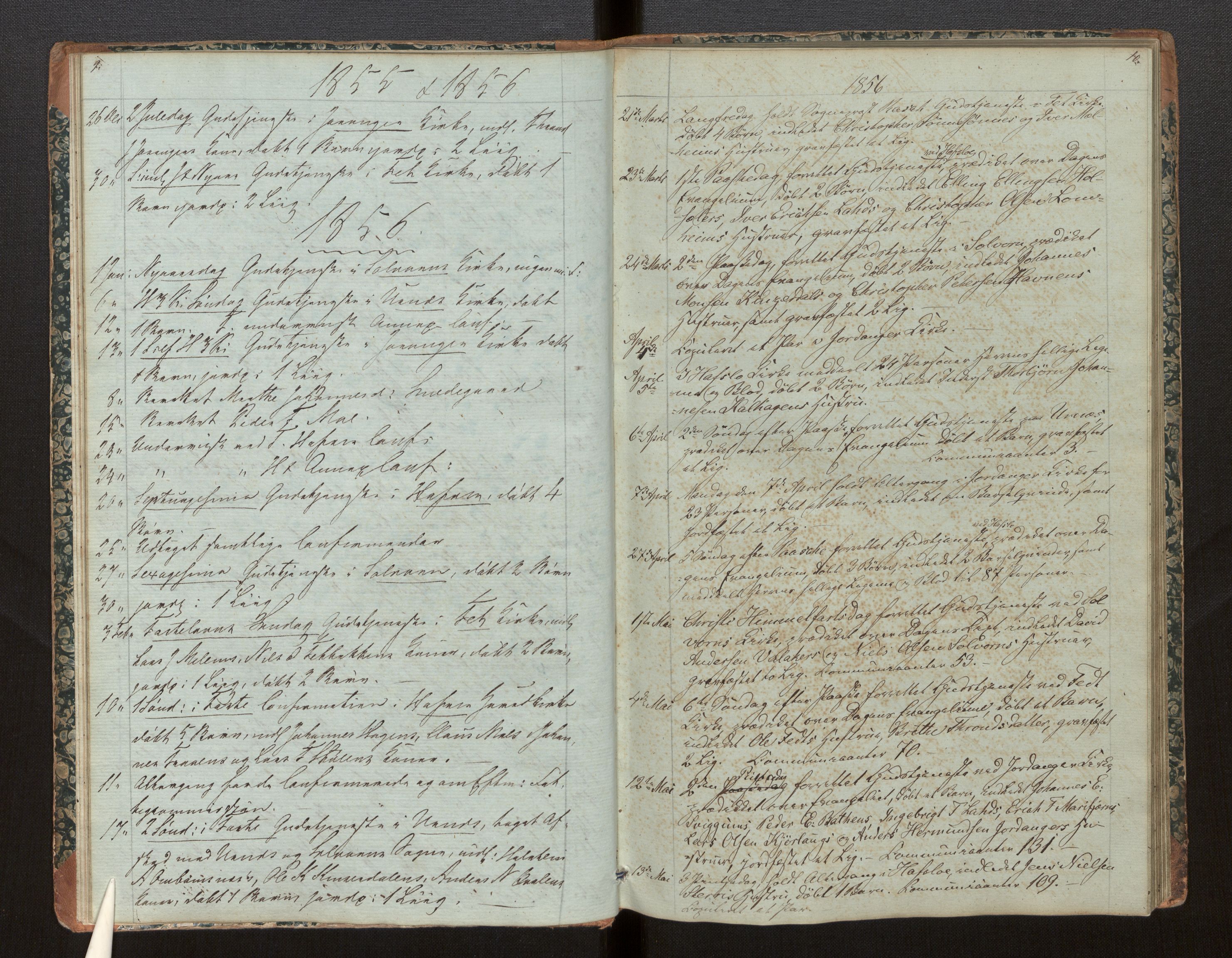 Hafslo sokneprestembete, SAB/A-80301/H/Haa/Haaf/L0002: Diary records no. F 2, 1854-1879, p. 9-10