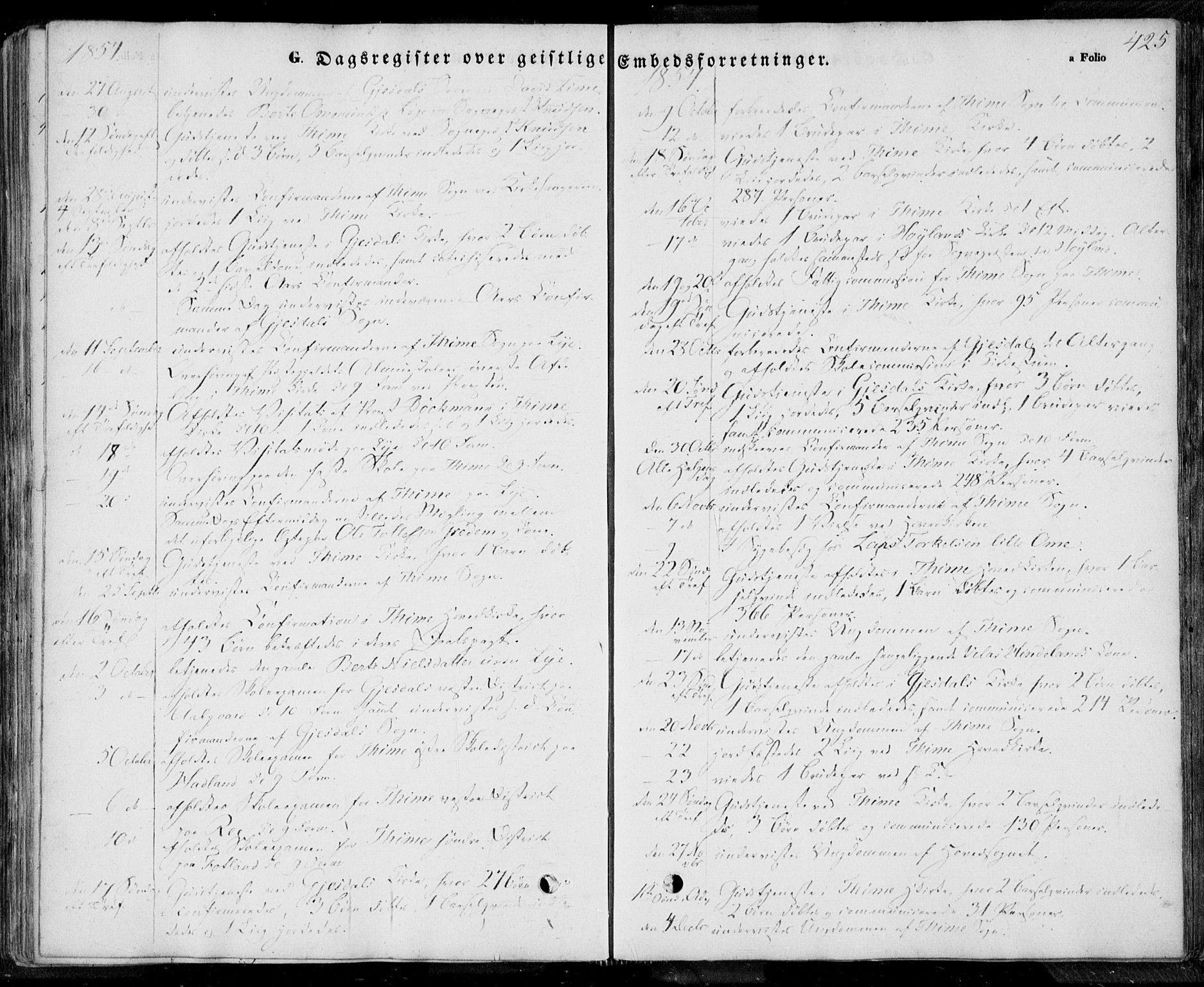 Lye sokneprestkontor, AV/SAST-A-101794/001/30BA/L0006: Parish register (official) no. A 5.2, 1842-1855, p. 425