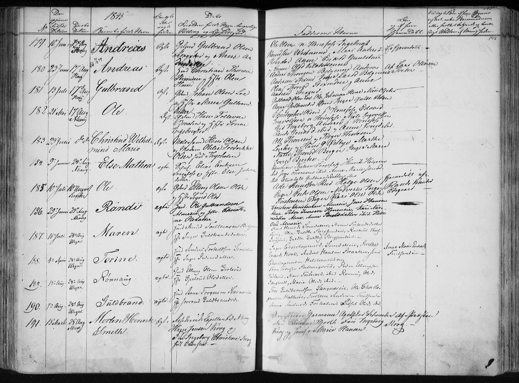 Norderhov kirkebøker, SAKO/A-237/F/Fa/L0010: Parish register (official) no. 10, 1837-1847, p. 145