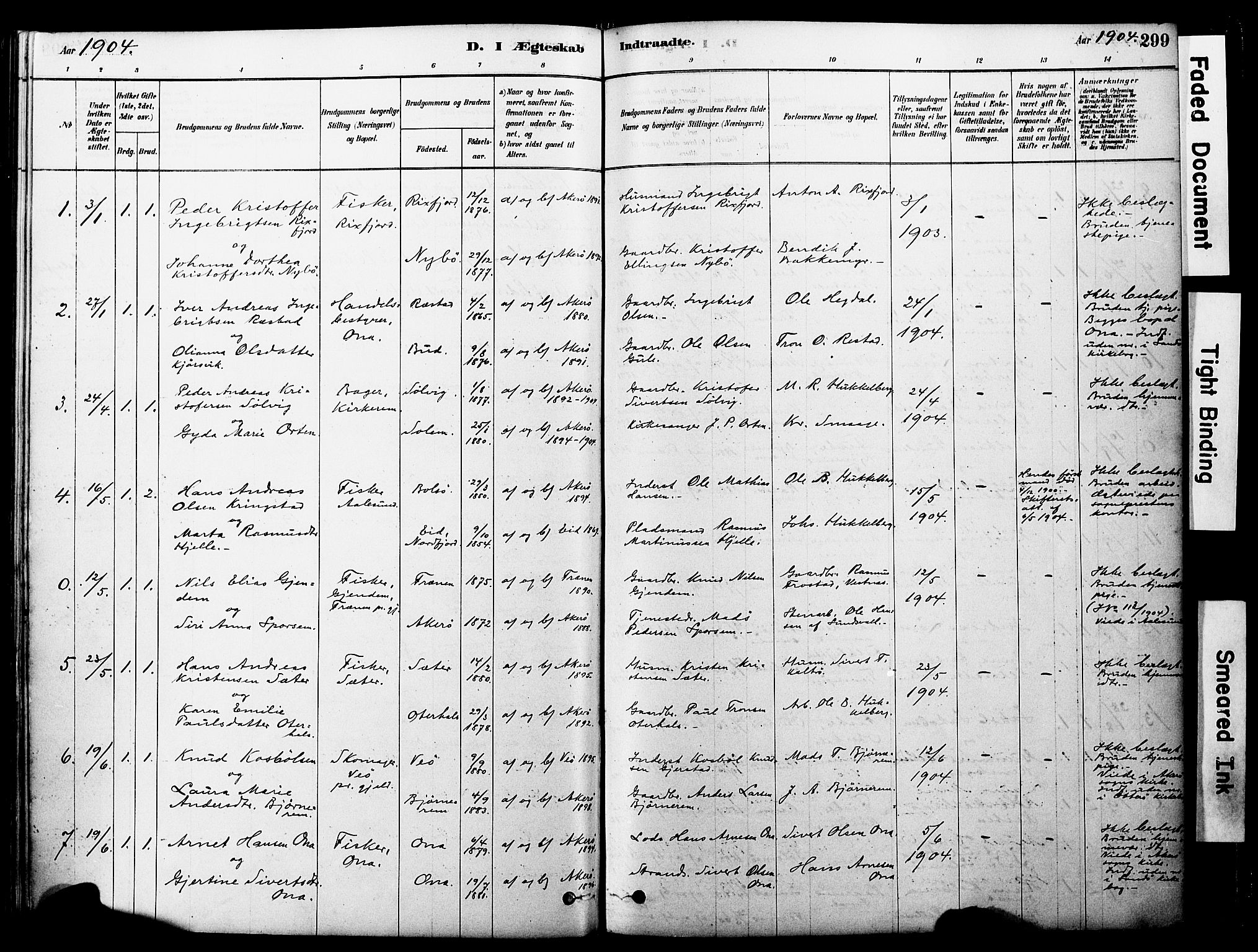 Ministerialprotokoller, klokkerbøker og fødselsregistre - Møre og Romsdal, SAT/A-1454/560/L0721: Parish register (official) no. 560A05, 1878-1917, p. 299
