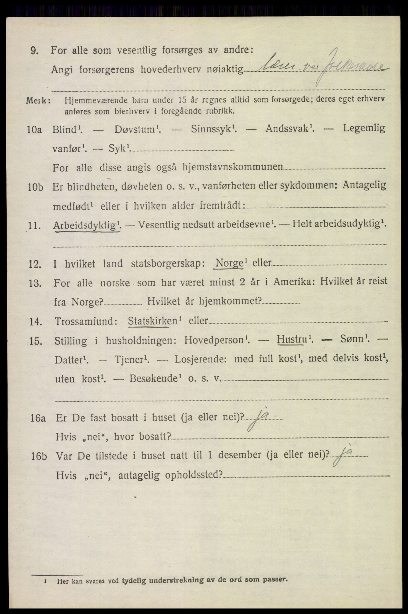 SAH, 1920 census for Ytre Rendal, 1920, p. 1592