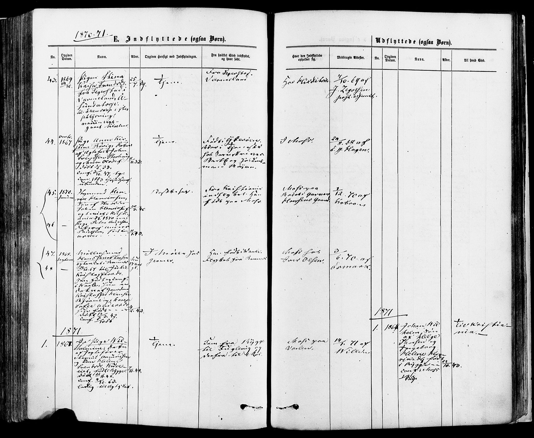 Moss prestekontor Kirkebøker, AV/SAO-A-2003/F/Fa/L0010: Parish register (official) no. I 10, 1870-1877