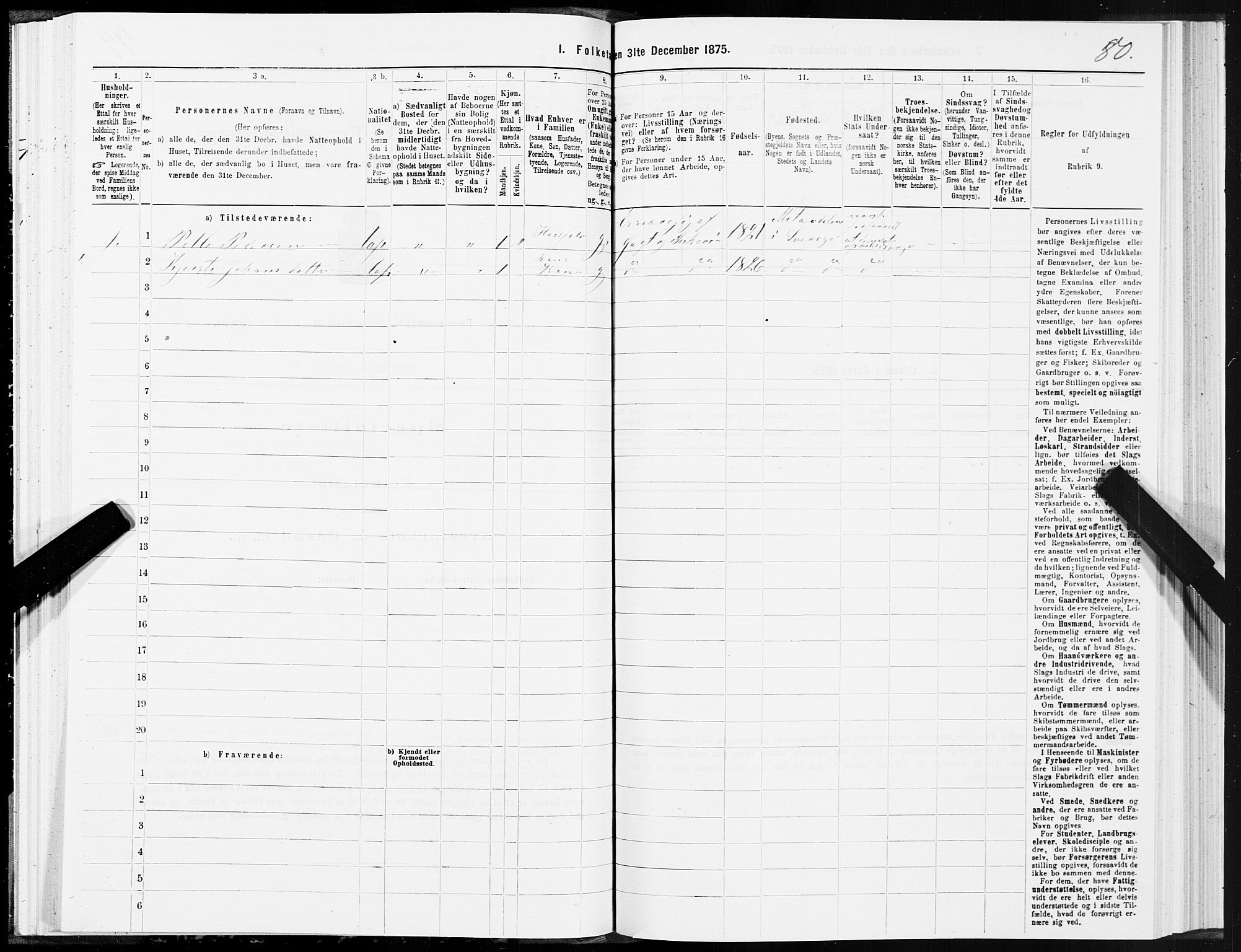 SAT, 1875 census for 1640P Røros, 1875, p. 5080