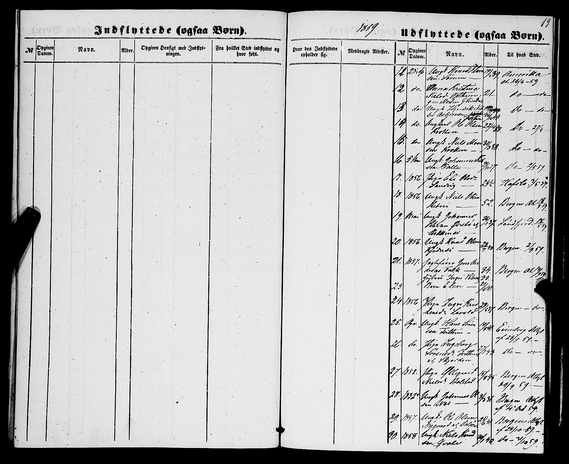 Luster sokneprestembete, AV/SAB-A-81101/H/Haa/Haaa/L0009: Parish register (official) no. A 9, 1856-1871, p. 19