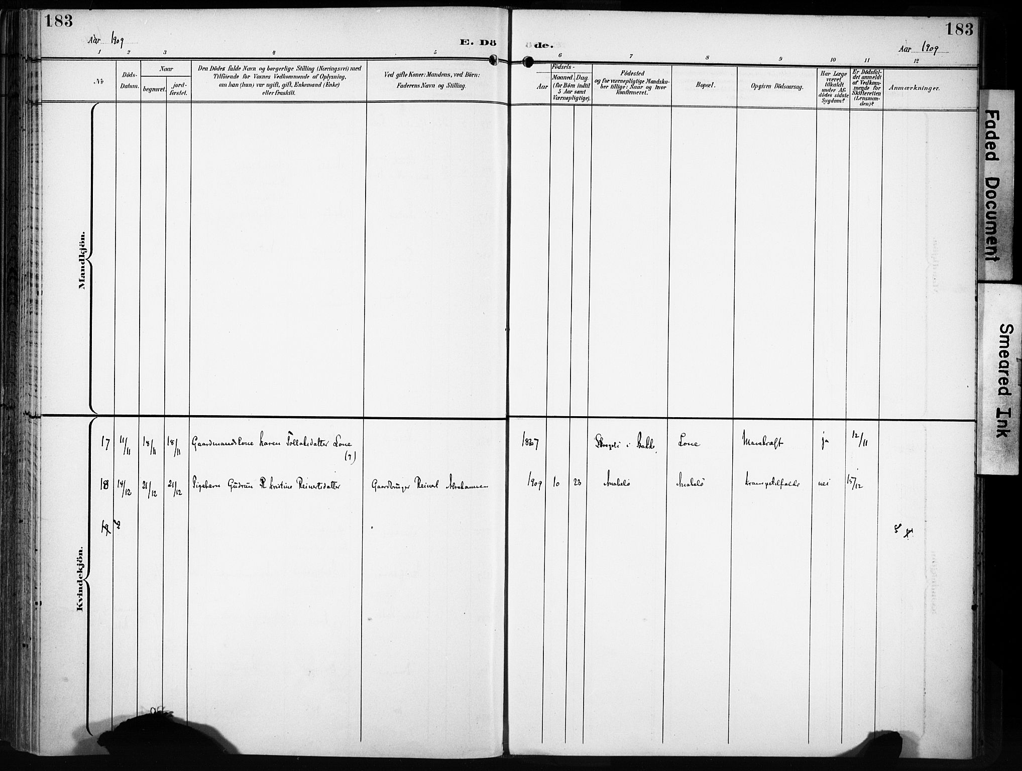 Flekkefjord sokneprestkontor, AV/SAK-1111-0012/F/Fa/Fac/L0009: Parish register (official) no. A 9, 1899-1909, p. 183