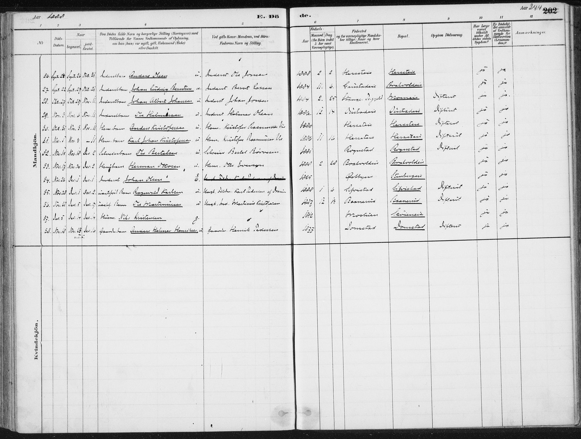 Romedal prestekontor, SAH/PREST-004/K/L0010: Parish register (official) no. 10, 1880-1895, p. 244