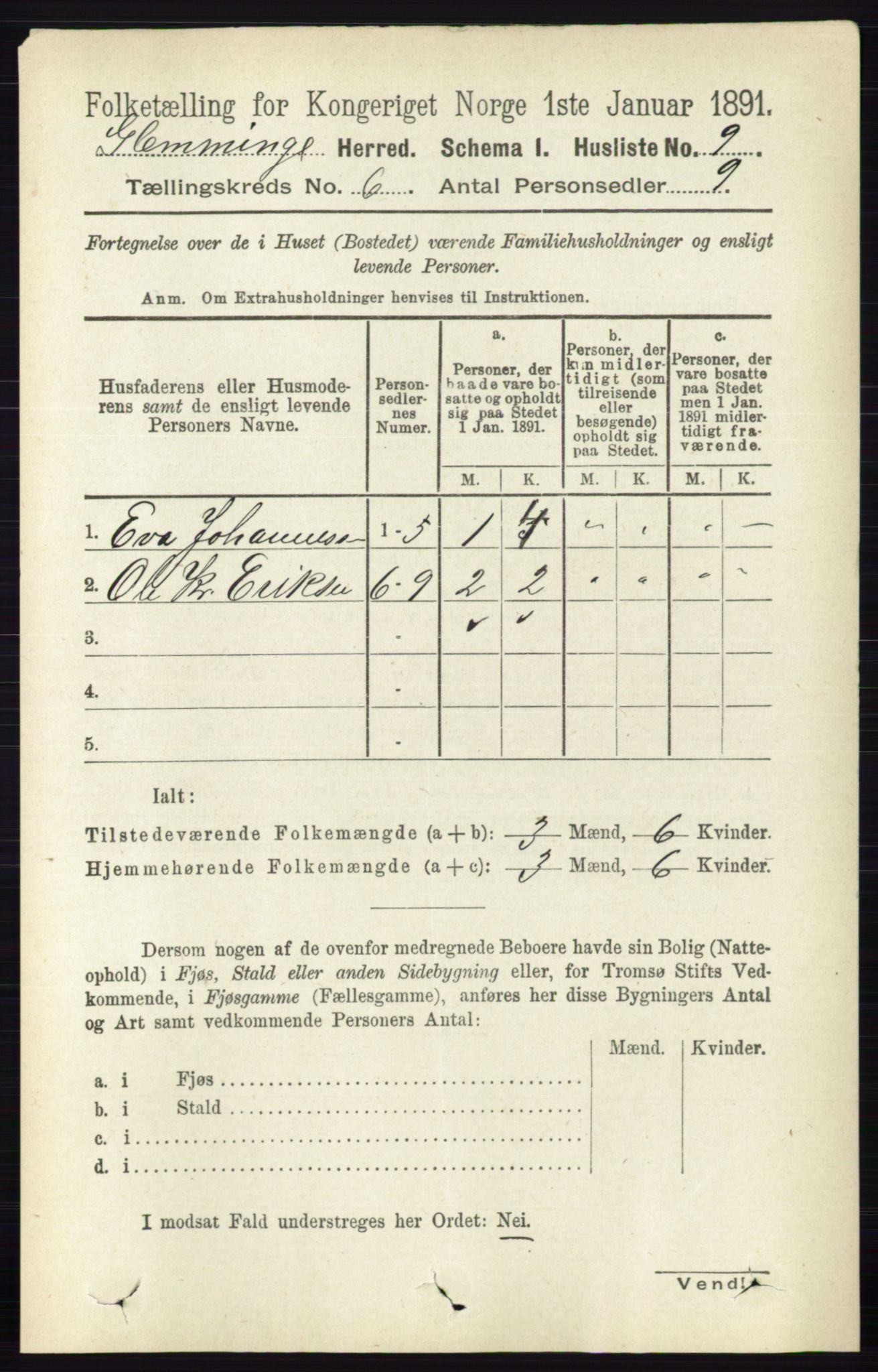 RA, 1891 census for 0132 Glemmen, 1891, p. 7321