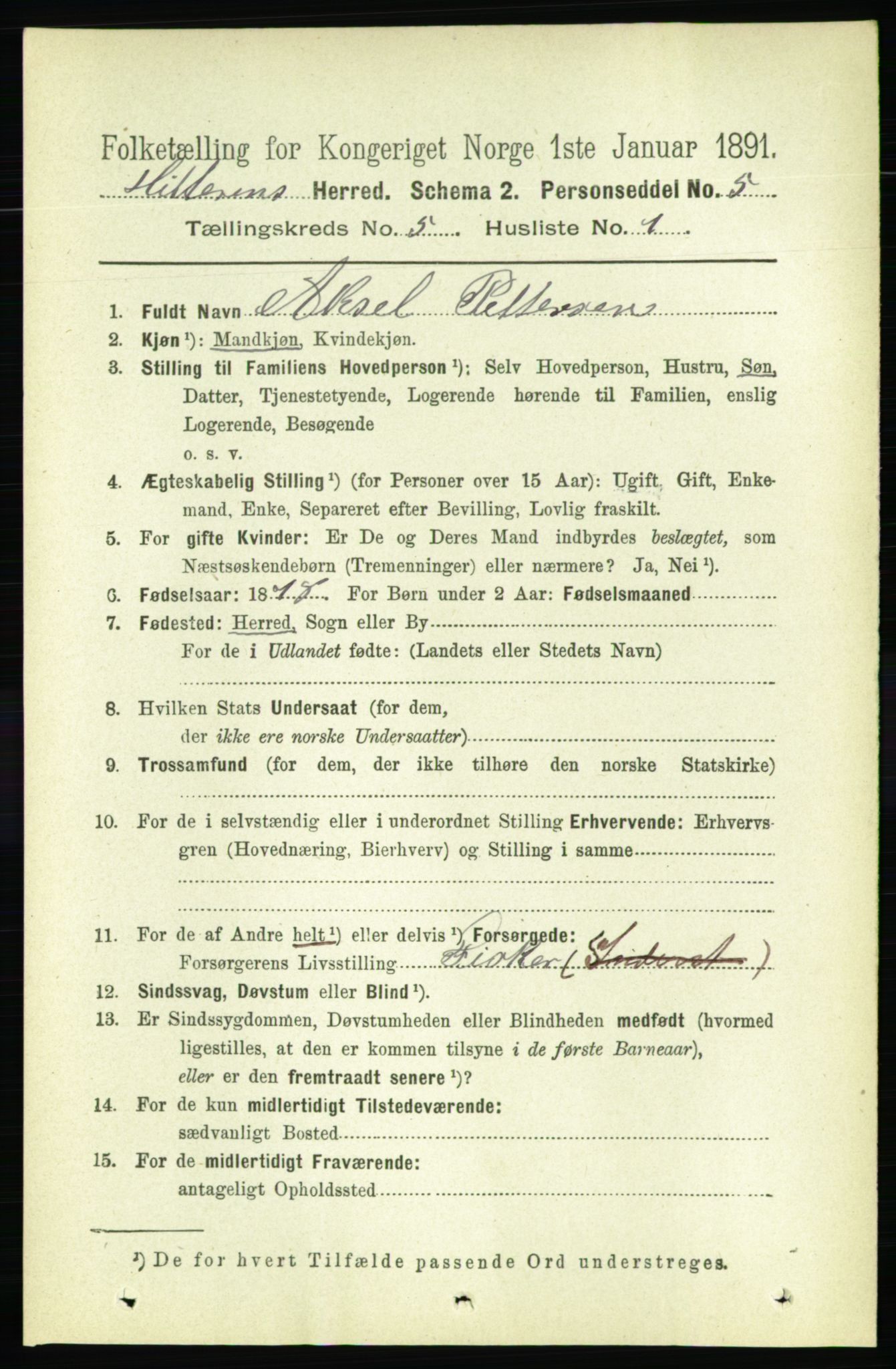 RA, 1891 census for 1617 Hitra, 1891, p. 892