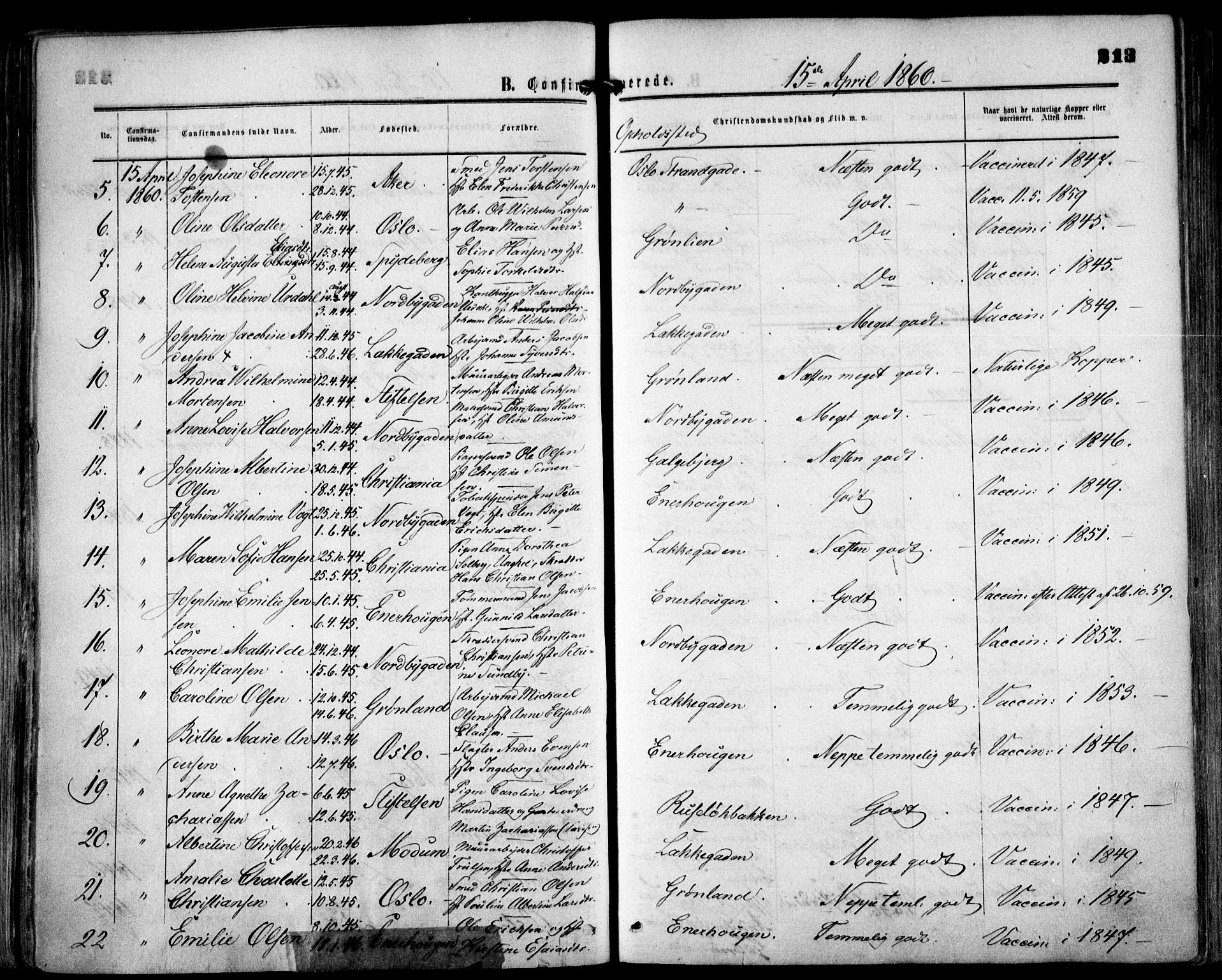 Grønland prestekontor Kirkebøker, SAO/A-10848/F/Fa/L0001: Parish register (official) no. 1, 1859-1861, p. 213