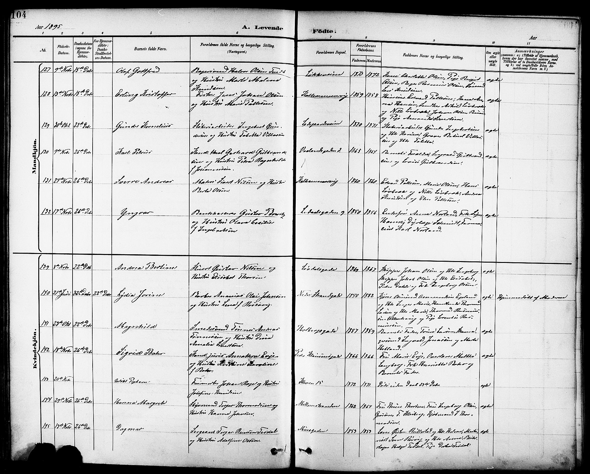 Domkirken sokneprestkontor, AV/SAST-A-101812/001/30/30BB/L0016: Parish register (copy) no. B 16, 1891-1902, p. 104