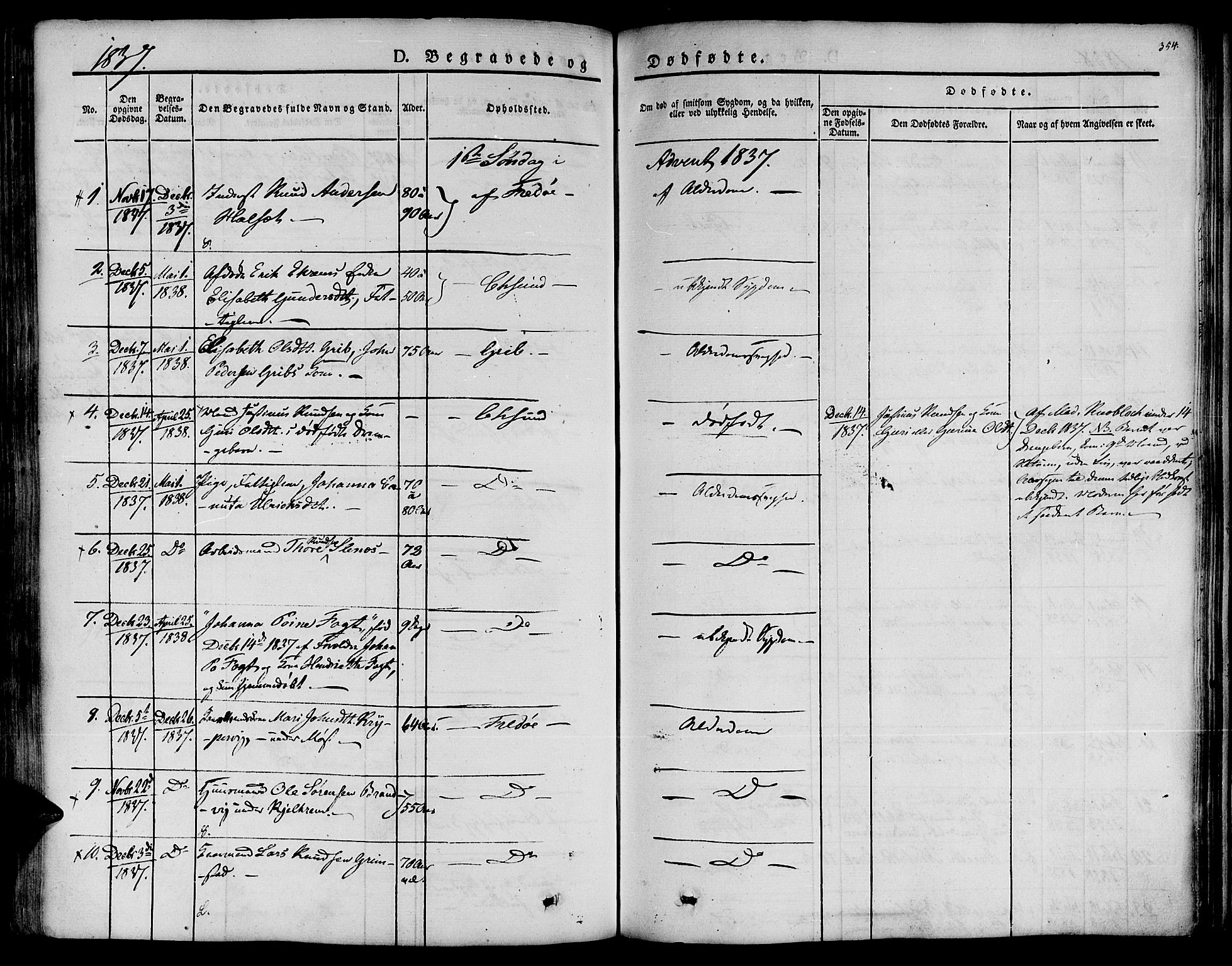 Ministerialprotokoller, klokkerbøker og fødselsregistre - Møre og Romsdal, SAT/A-1454/572/L0843: Parish register (official) no. 572A06, 1832-1842, p. 354