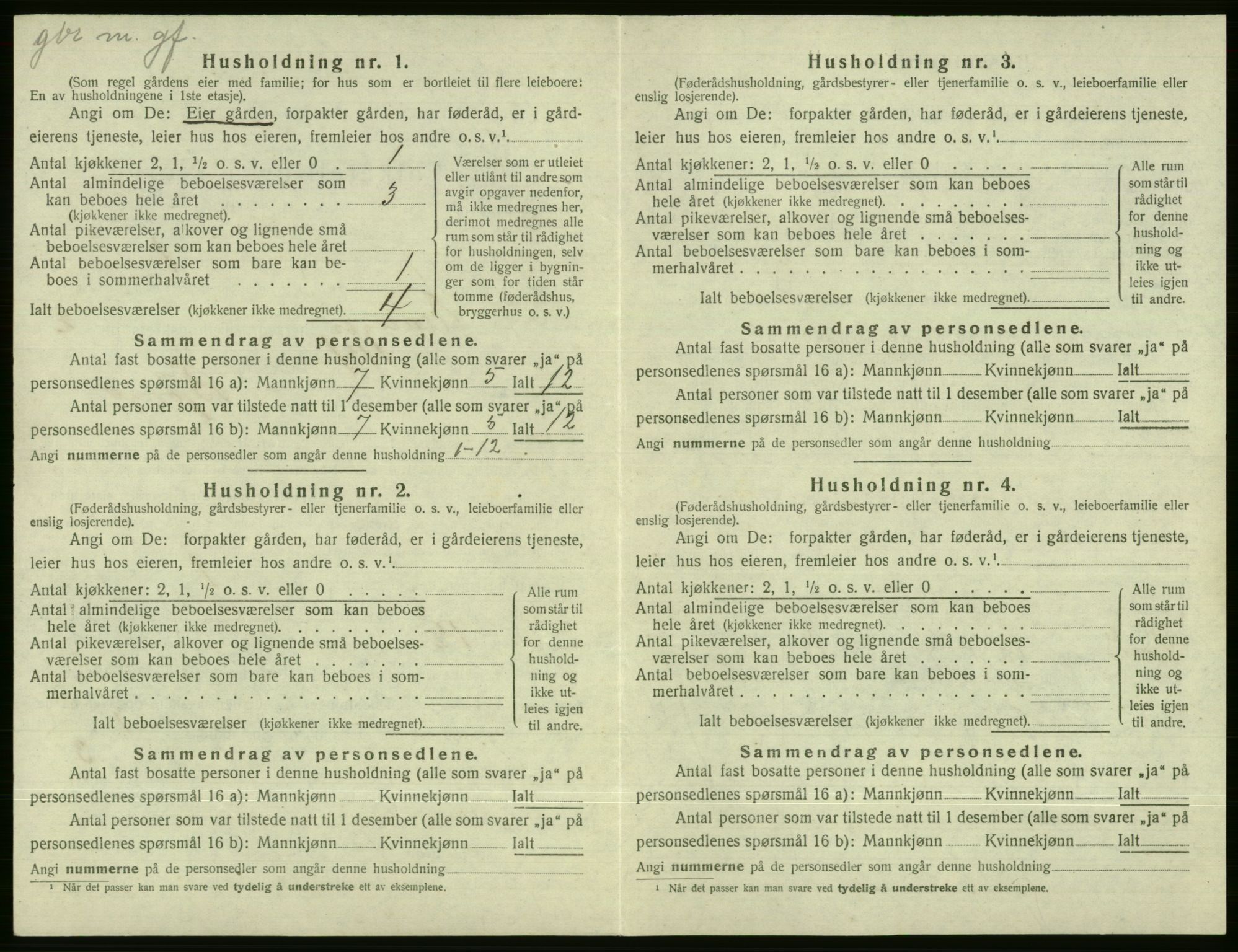 SAB, 1920 census for Evanger, 1920, p. 104