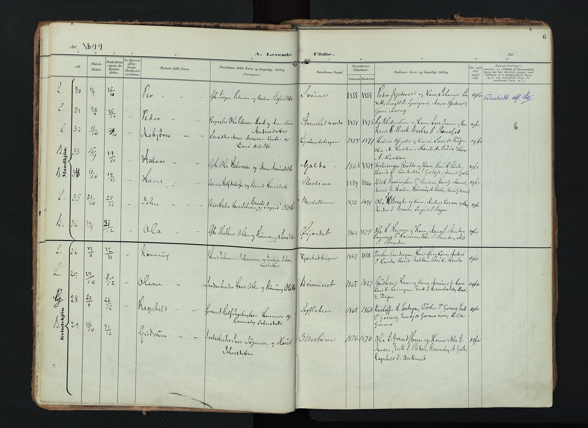 Lom prestekontor, AV/SAH-PREST-070/K/L0010: Parish register (official) no. 10, 1899-1926, p. 6