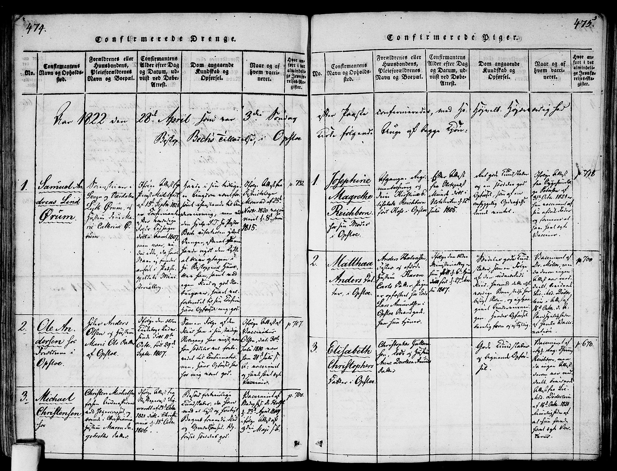 Gamlebyen prestekontor Kirkebøker, AV/SAO-A-10884/F/Fa/L0002: Parish register (official) no. 2, 1817-1829, p. 474-475