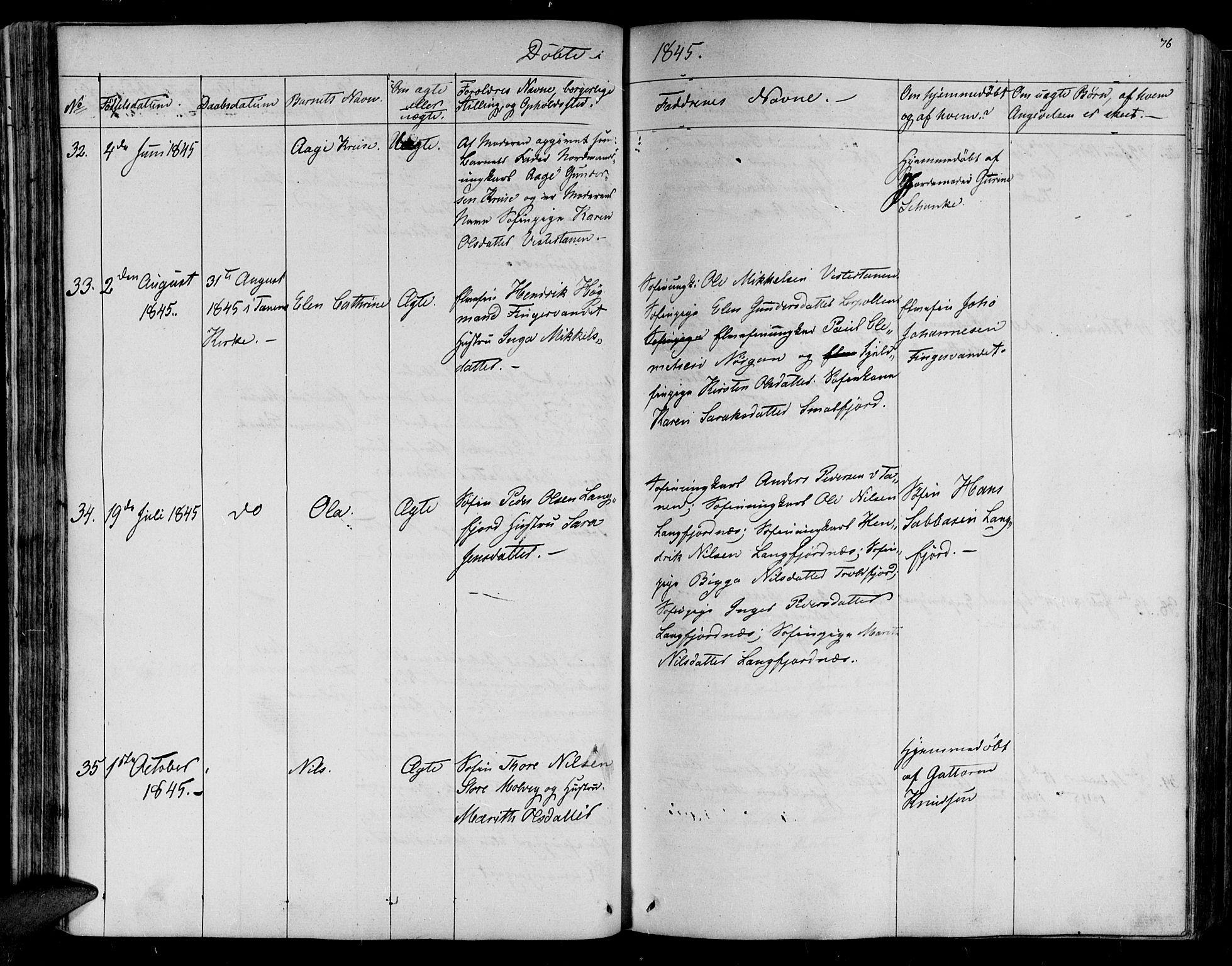 Lebesby sokneprestkontor, AV/SATØ-S-1353/H/Ha/L0003kirke: Parish register (official) no. 3, 1833-1852, p. 76