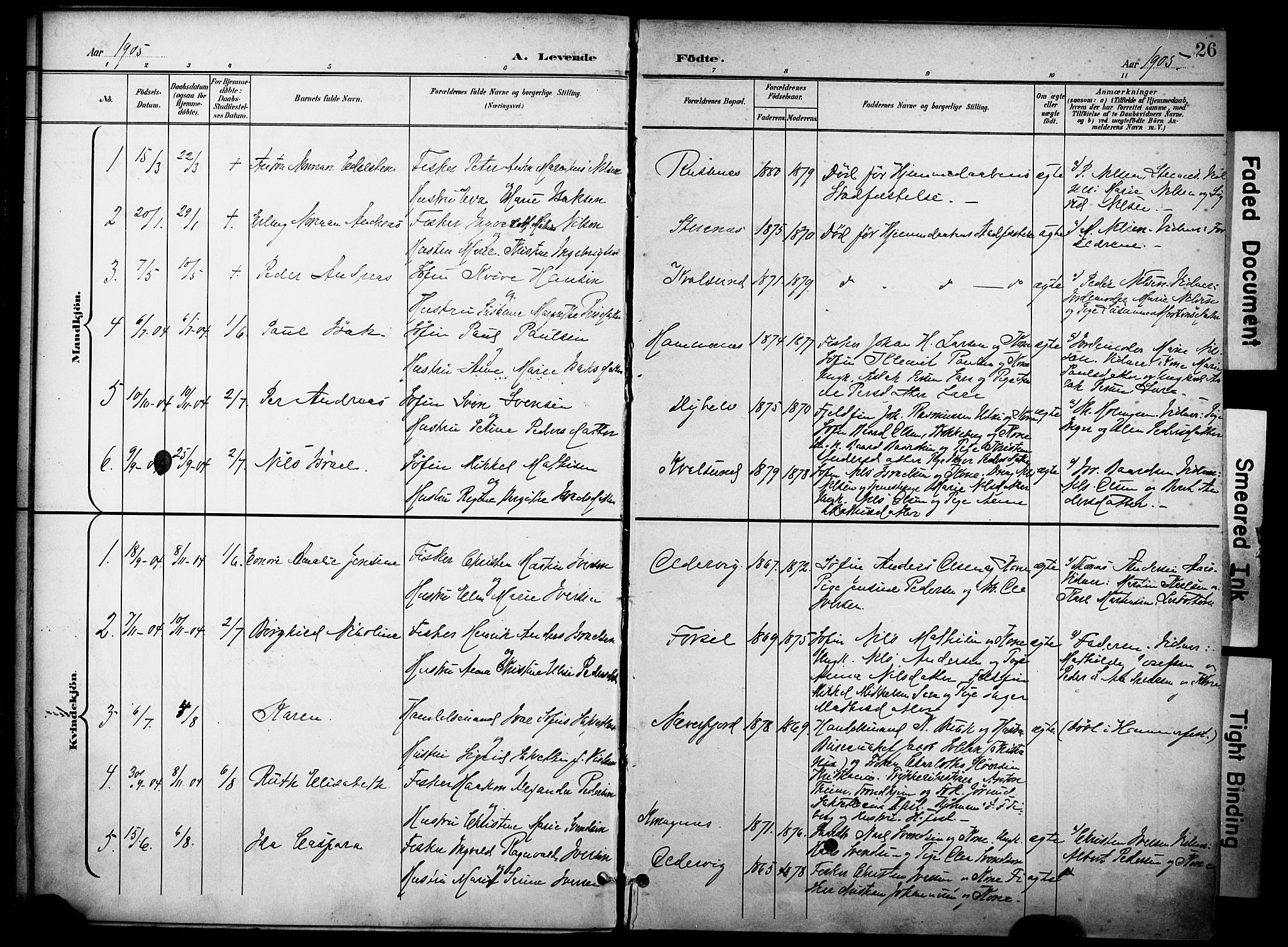 Hammerfest sokneprestkontor, SATØ/S-1347/H/Ha/L0012.kirke: Parish register (official) no. 12, 1898-1908, p. 26