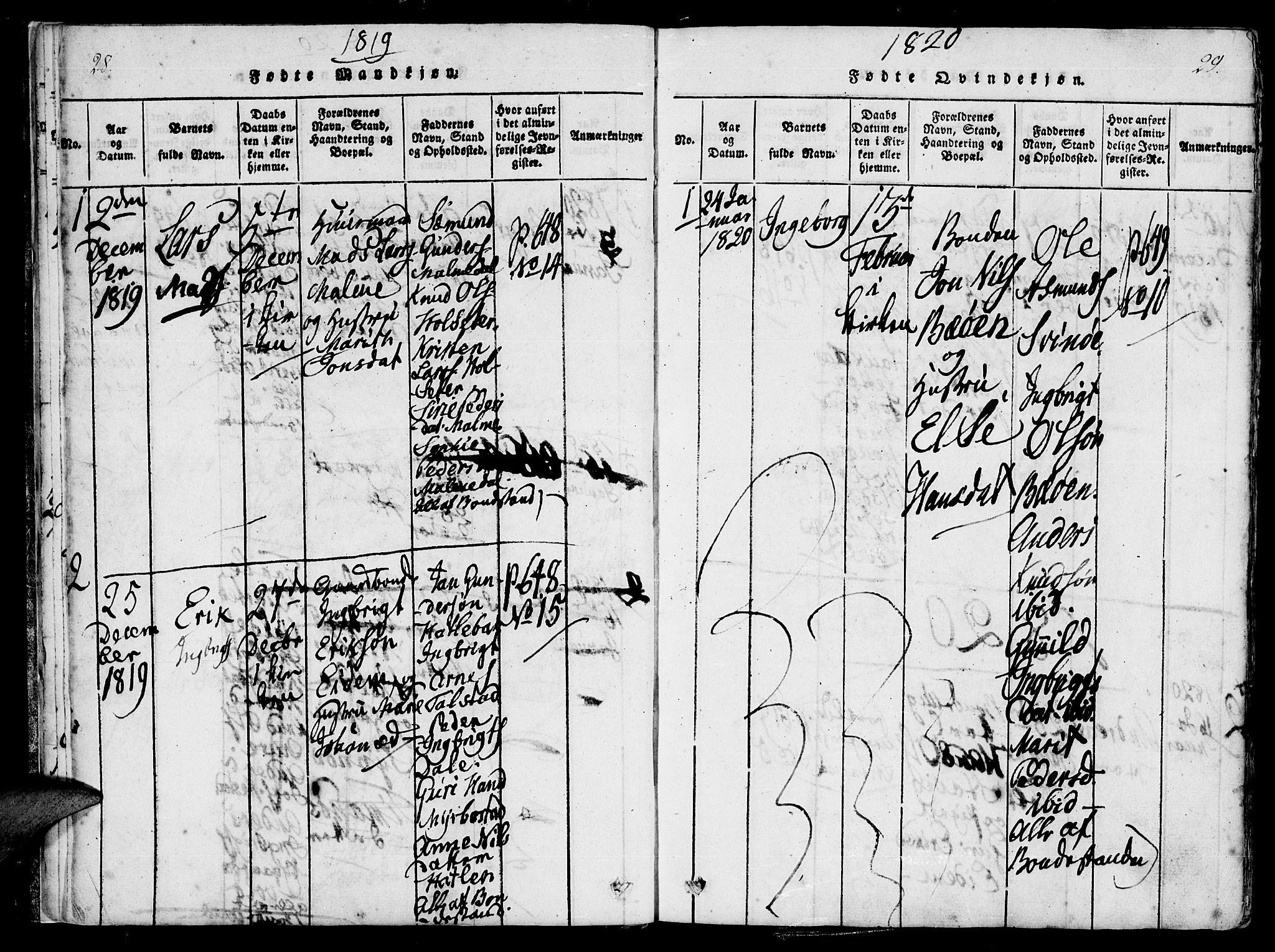 Ministerialprotokoller, klokkerbøker og fødselsregistre - Møre og Romsdal, SAT/A-1454/565/L0747: Parish register (official) no. 565A01, 1817-1844, p. 28-29