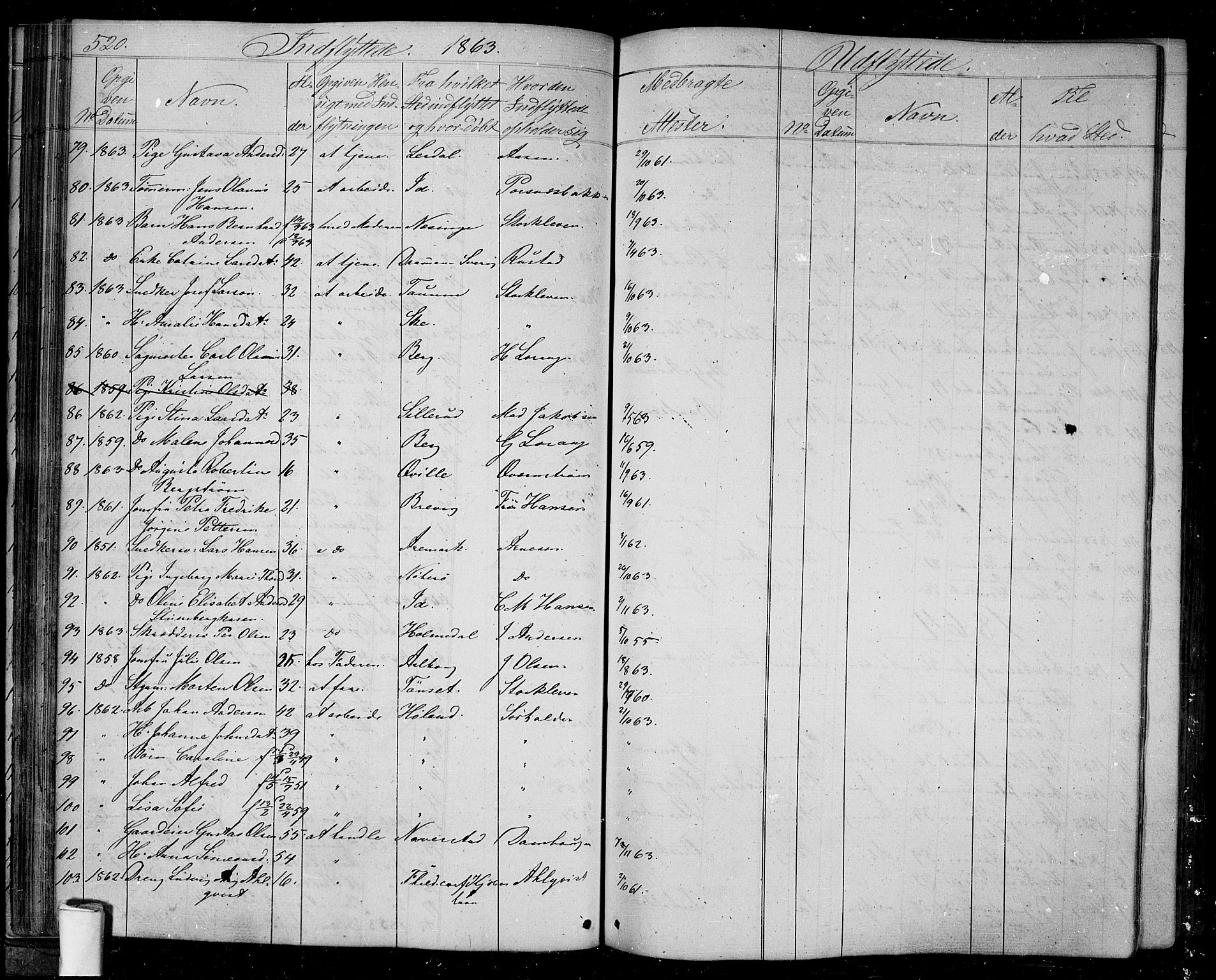 Halden prestekontor Kirkebøker, AV/SAO-A-10909/G/Ga/L0005b: Parish register (copy) no. 5B, 1864-1868, p. 520