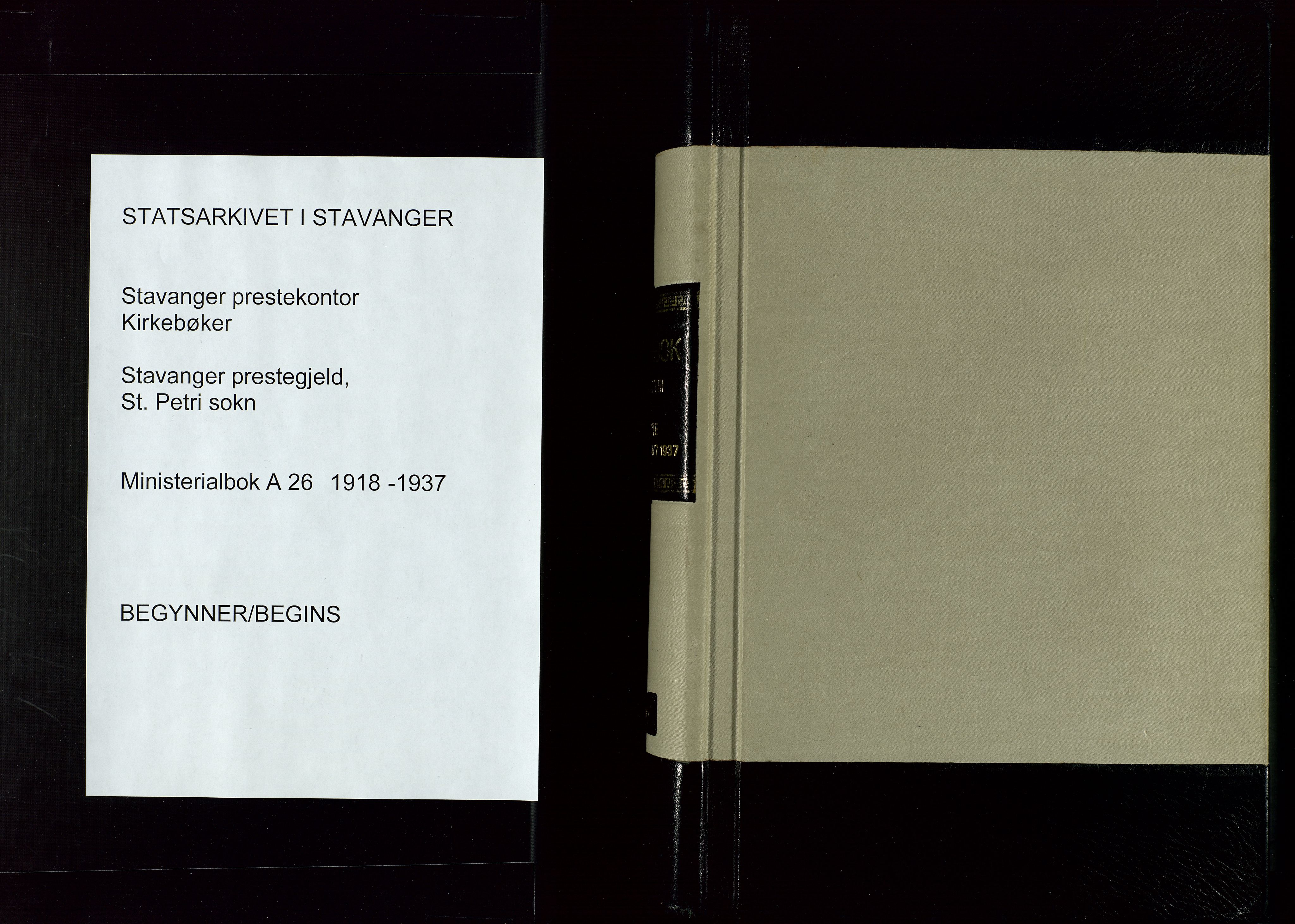 St. Petri sokneprestkontor, SAST/A-101813/002/D/L0001: Parish register (official) no. A 26, 1918-1937