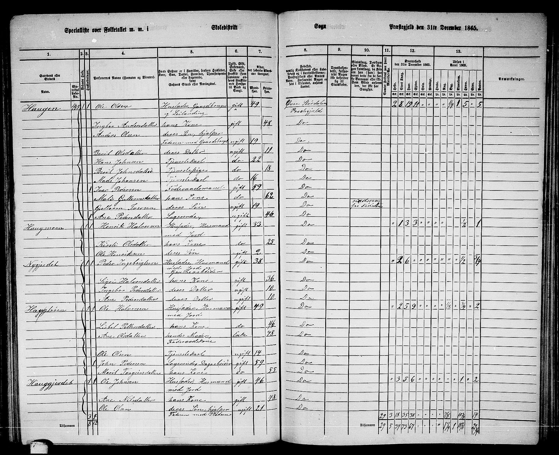 RA, 1865 census for Øvre Stjørdal, 1865, p. 146