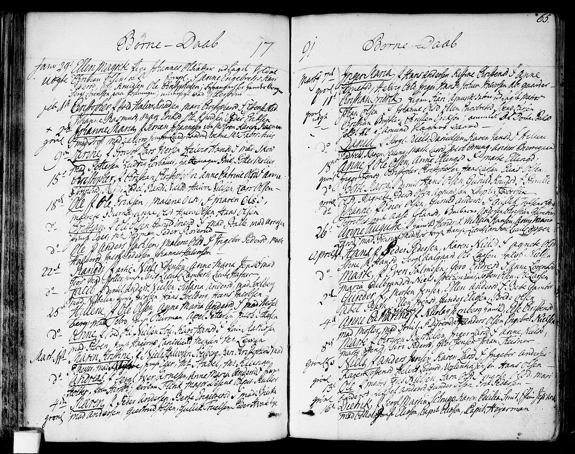 Garnisonsmenigheten Kirkebøker, SAO/A-10846/F/Fa/L0003: Parish register (official) no. 3, 1777-1809, p. 65