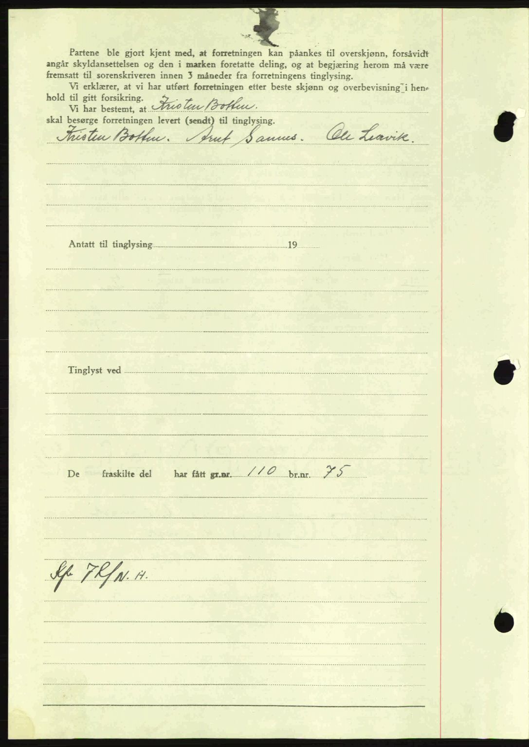 Nordmøre sorenskriveri, AV/SAT-A-4132/1/2/2Ca: Mortgage book no. A98, 1944-1944, Diary no: : 1893/1944