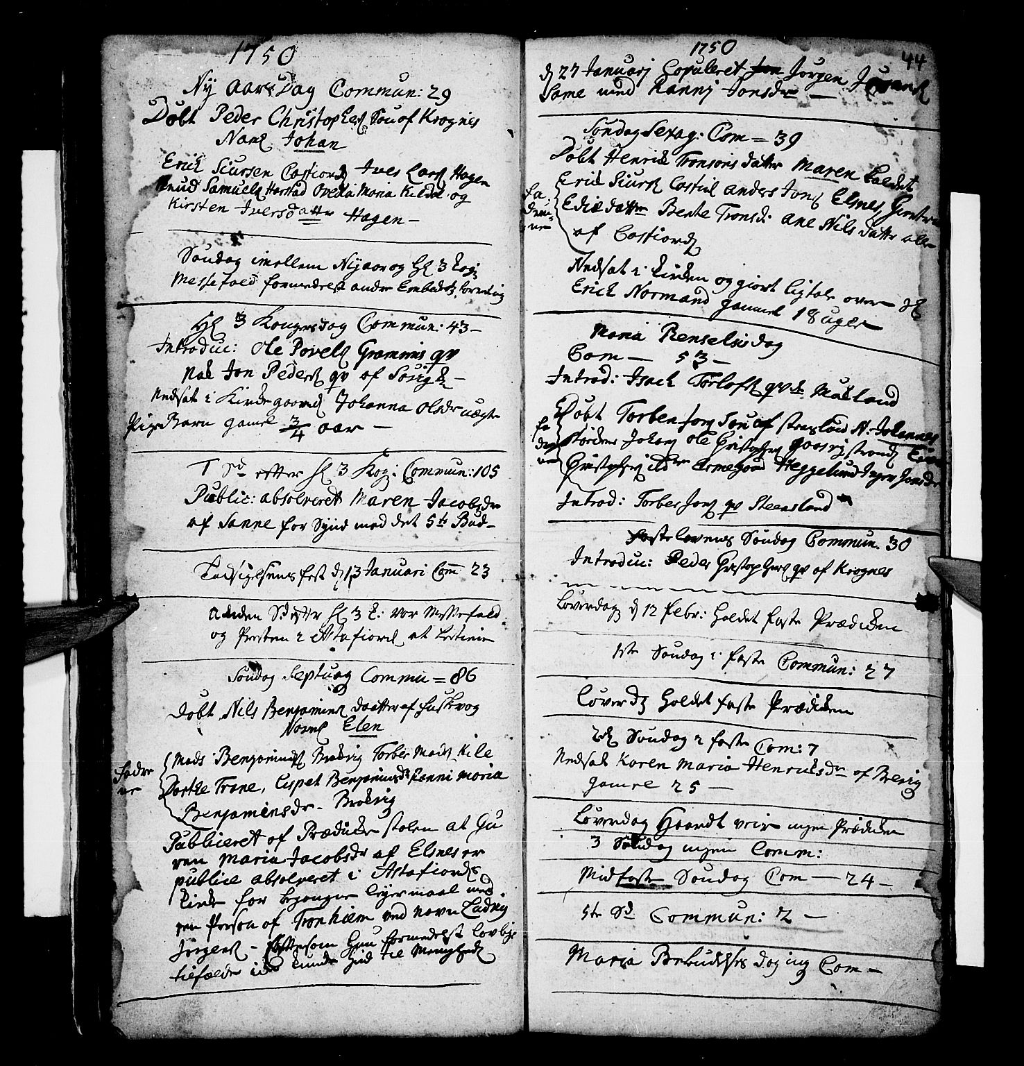 Trondenes sokneprestkontor, AV/SATØ-S-1319/H/Ha/L0001kirke: Parish register (official) no. 1, 1744-1777, p. 44