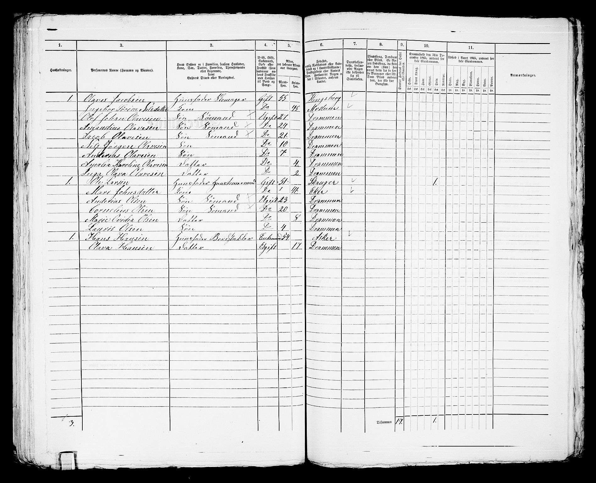 RA, 1865 census for Strømsø in Drammen, 1865, p. 945