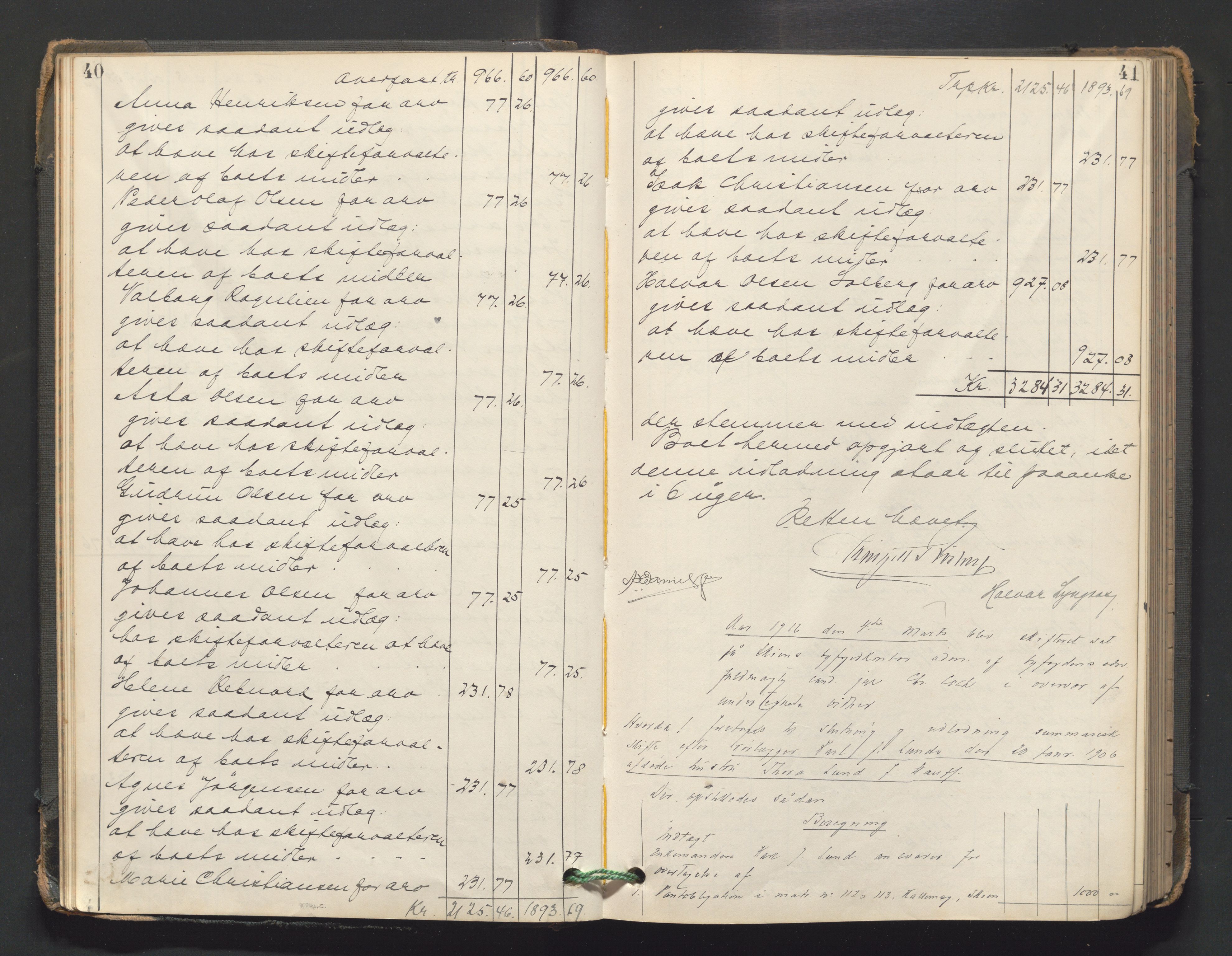 Skien byfogd, AV/SAKO-A-219/H/He/L0004: Skifteutlodningsprotokoll, 1915-1925, p. 40-41