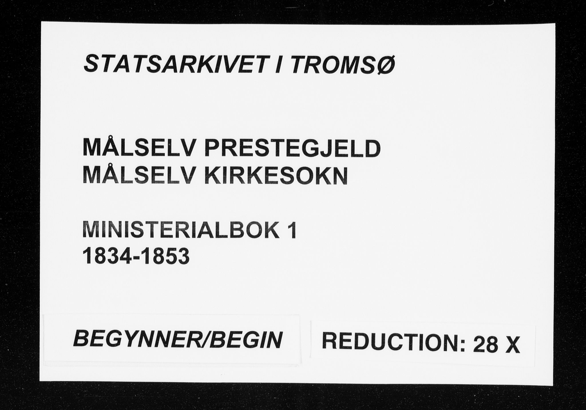 Målselv sokneprestembete, SATØ/S-1311/G/Ga/Gaa/L0001kirke: Parish register (official) no. 1, 1834-1853