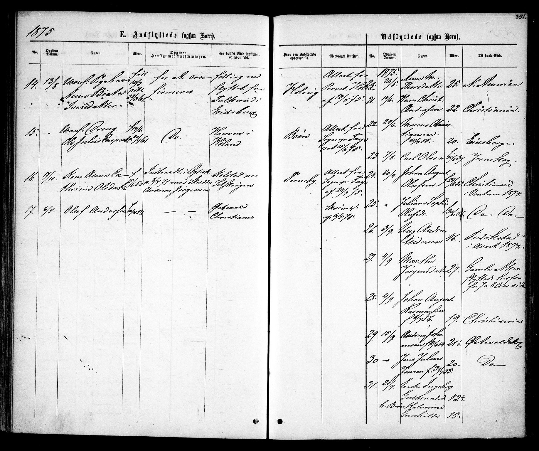 Rødenes prestekontor Kirkebøker, AV/SAO-A-2005/F/Fa/L0008: Parish register (official) no. I 8, 1869-1879, p. 351