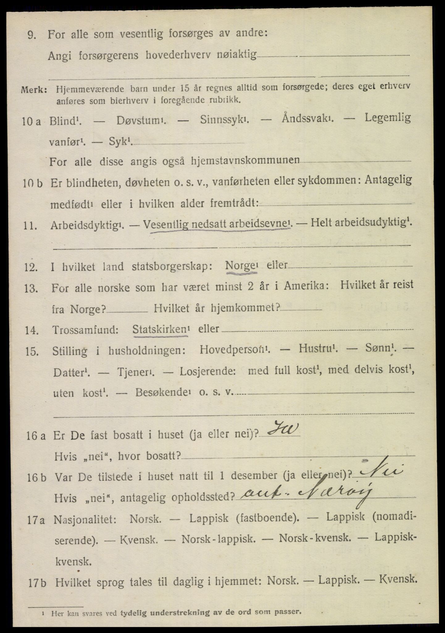 SAT, 1920 census for Kolvereid, 1920, p. 5090