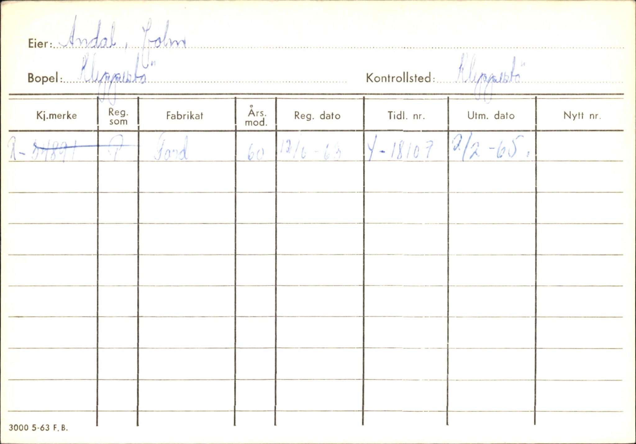 Statens vegvesen, Hordaland vegkontor, SAB/A-5201/2/Ha/L0001: R-eierkort A, 1920-1971, p. 897