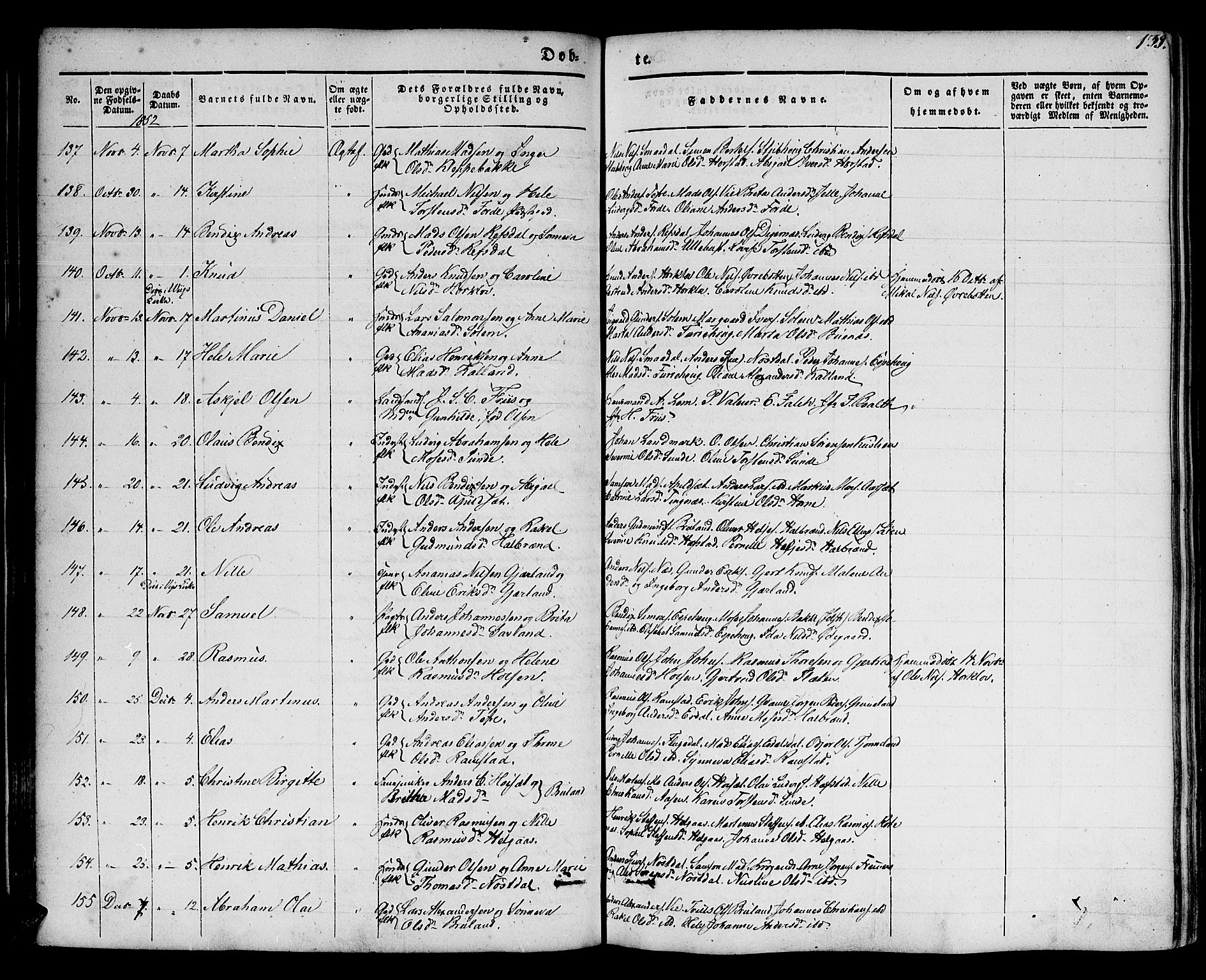 Førde sokneprestembete, SAB/A-79901/H/Haa/Haaa/L0007: Parish register (official) no. A 7, 1843-1860, p. 139